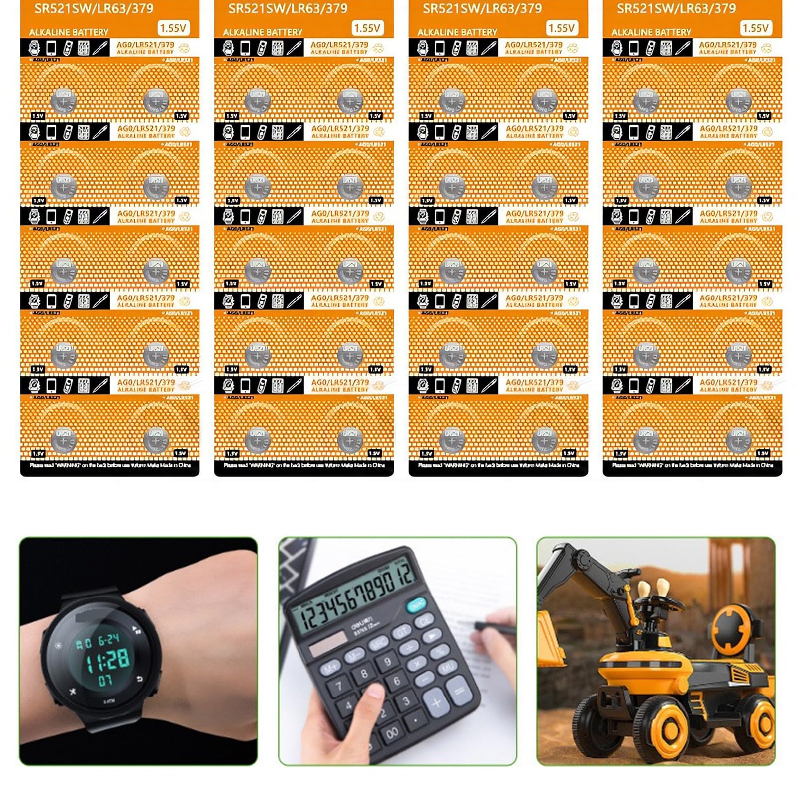 1.55V LR521 AG0 Batterie A Bottone Per Orologio Giocattoli A Distanza - Foto 3