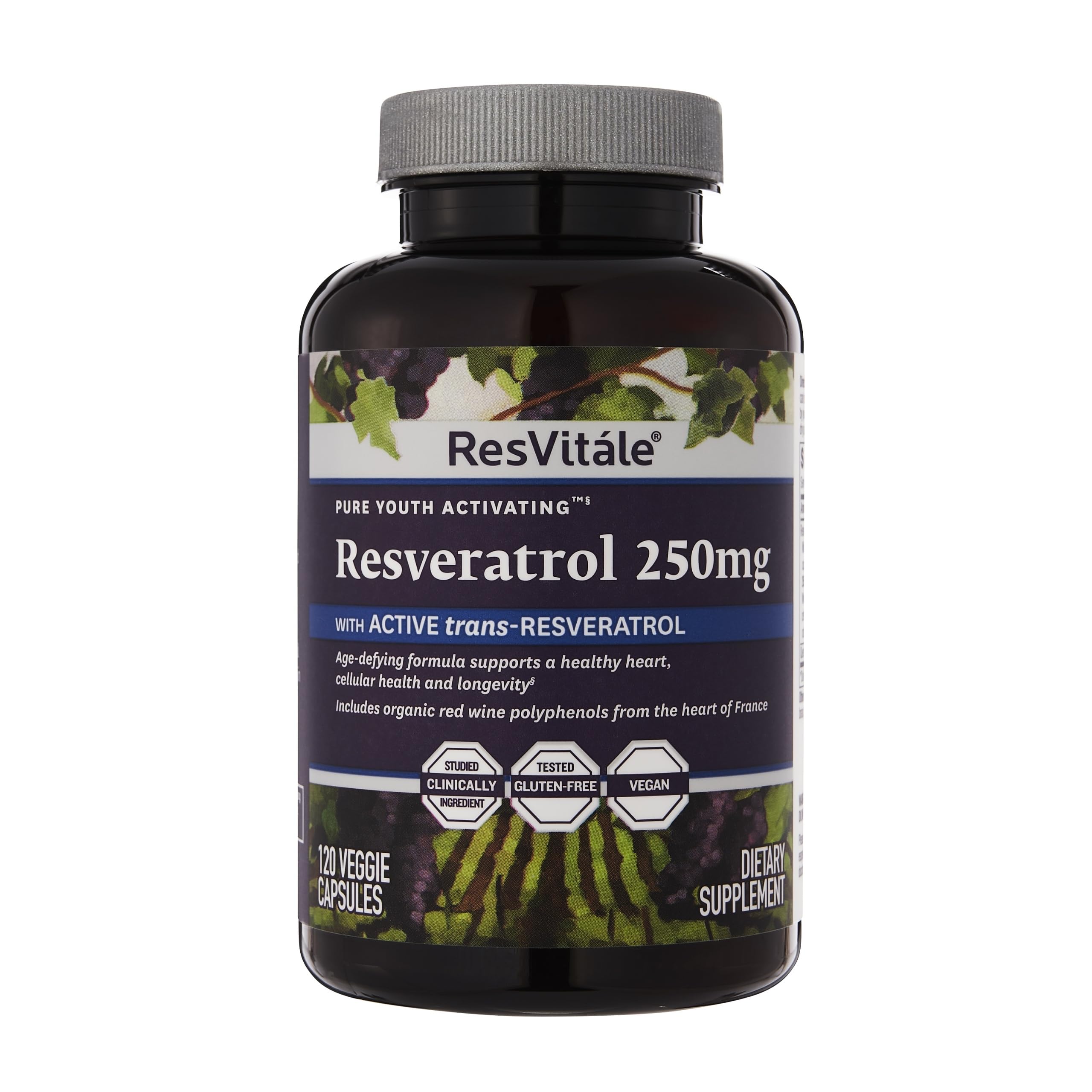 Resvitale - Resveratrol Pure Youth Activating 250 Mg. 120 Vegetable Capsule(S) 140326