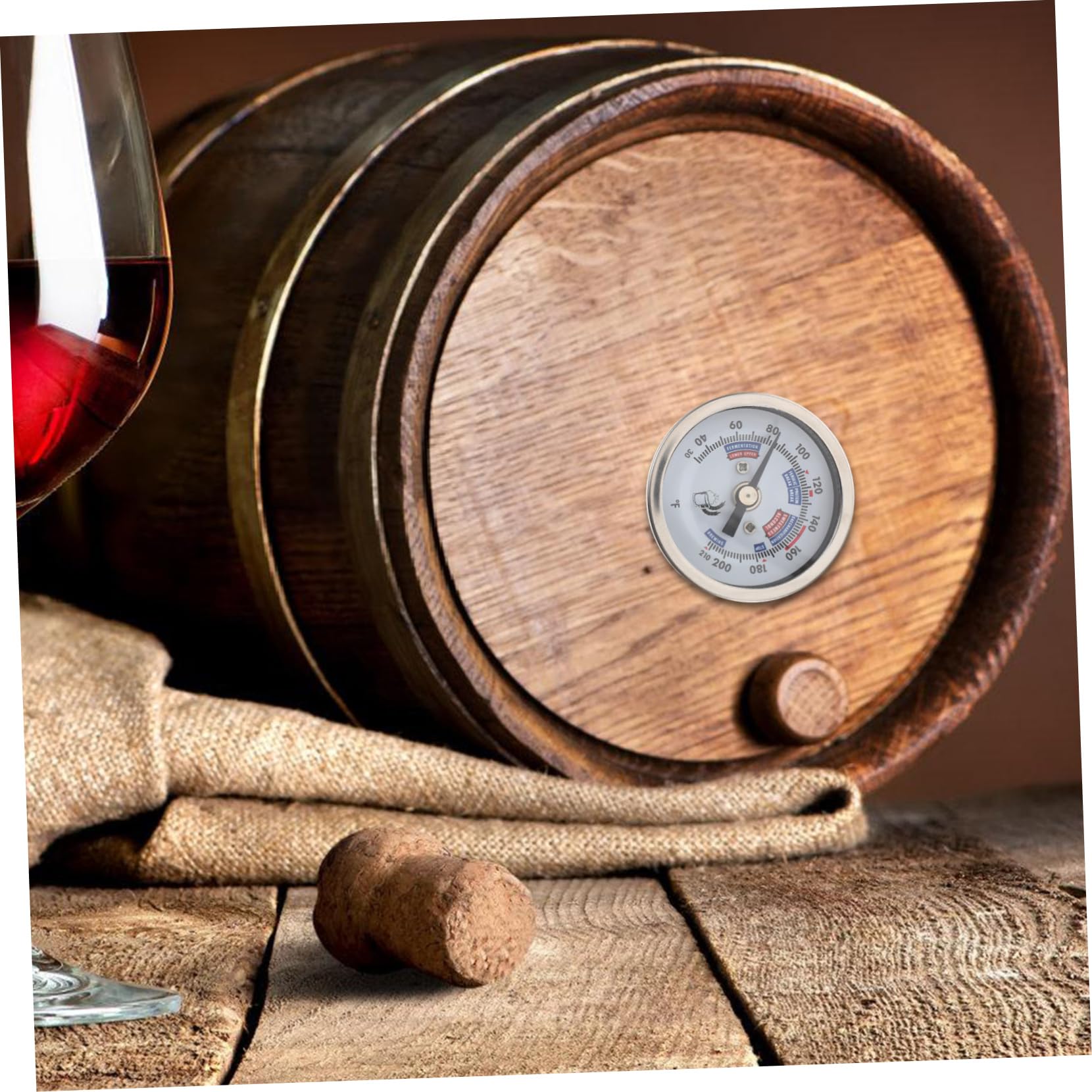 Termómetro Para Elaboración De Vino y Cerveza Casera, Acero Inoxidable 304 Anticorrosión, Doble Metal Axial, Rosca Para Olla y Barril, 2 Pulgadas, Precisión Profesional