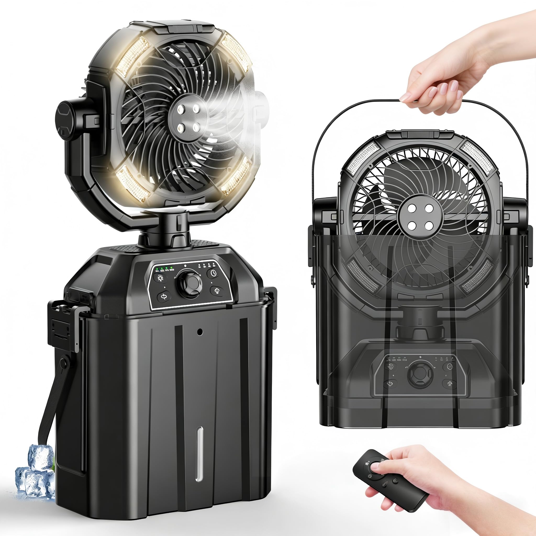 キャンプ扇風機 ミストファン 6L大容量 自動首振り 強風 充電式 リモコン Amazon | 【Amazon 限定ブランド】キャンプ 扇風機 ミストファン 自動