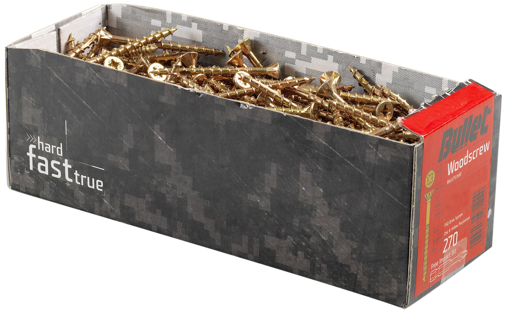 Vis à bois 5,0 x 90 mm Bullet quincaillerie de fixation charpente en lot de 220