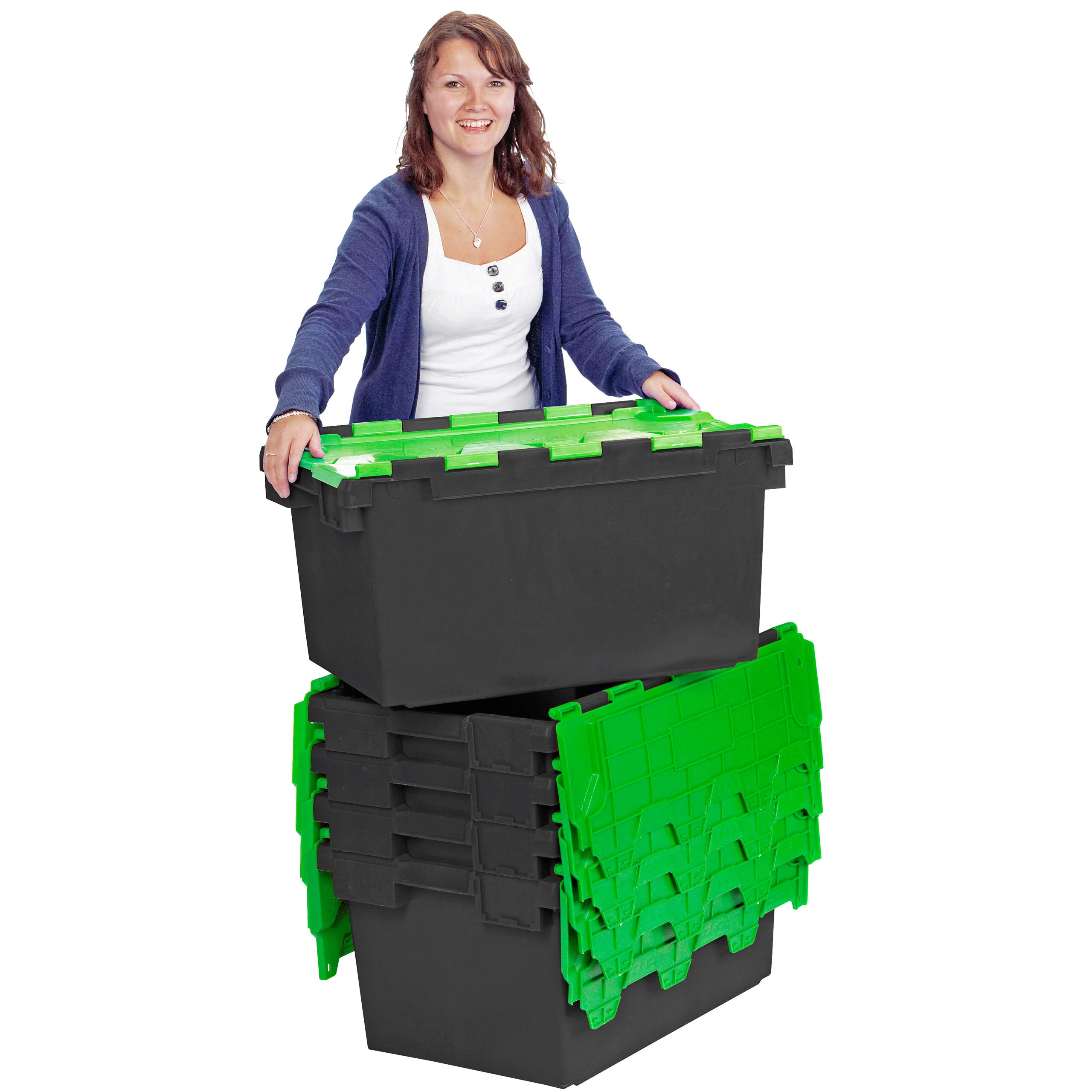Buy Pack of 5 Large Plastic 80 Litre Heavy Duty Storage Boxes (71 x