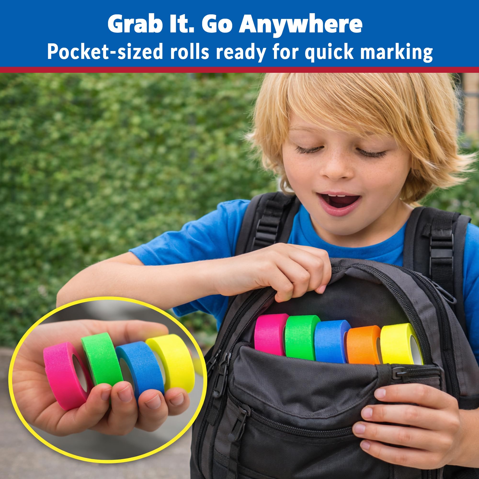 Gaffer Power Spike Tape | USA Qualität Gafferband | 5 helle Farben | keine Rückstände | Markierung | Beschriftung | witterungsbeständig | besser als Panzerband
