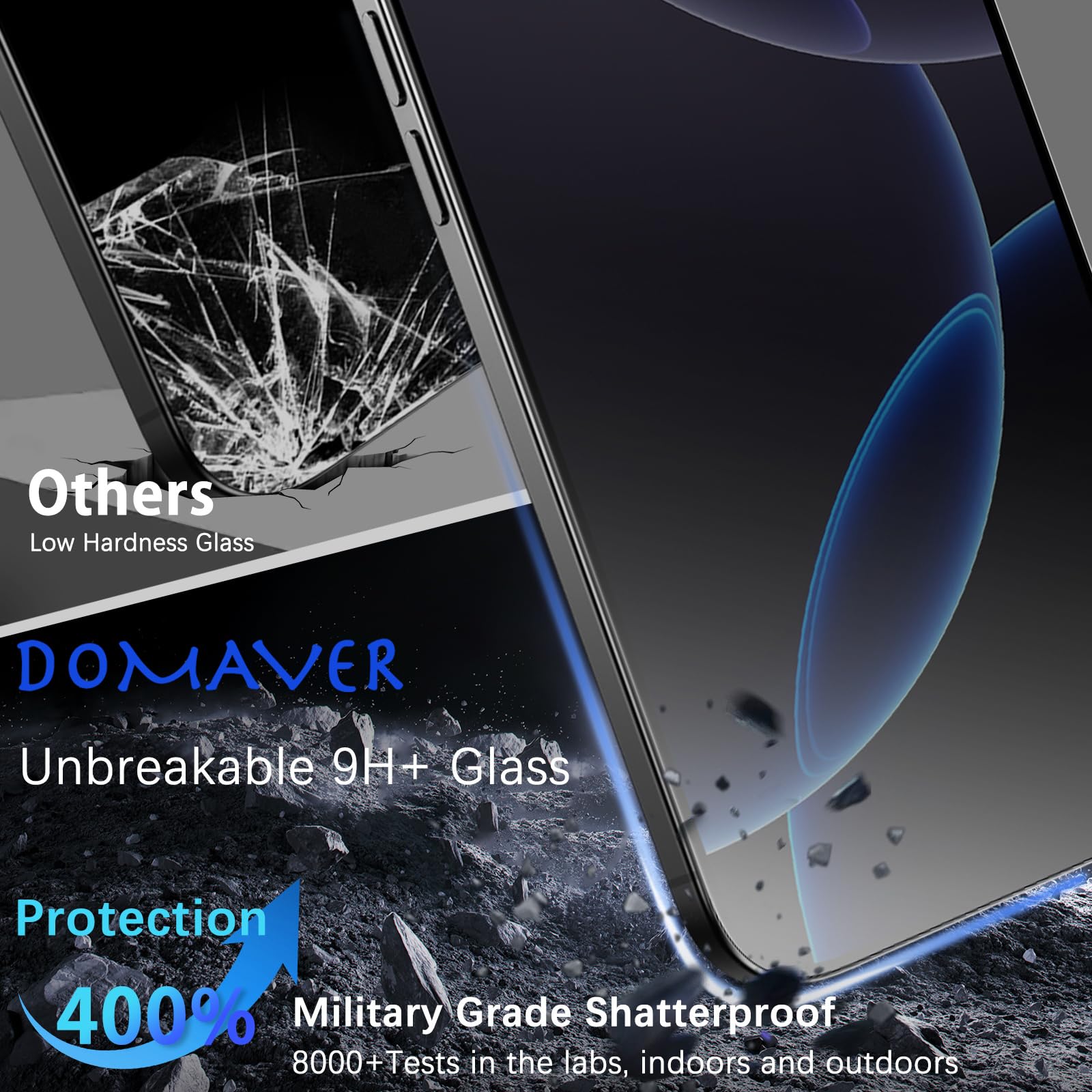 Verre Trempé IPhone 13 Pro Max 9H Anti-Espion Applicateur Muvit Tiger Glass 3663111158564