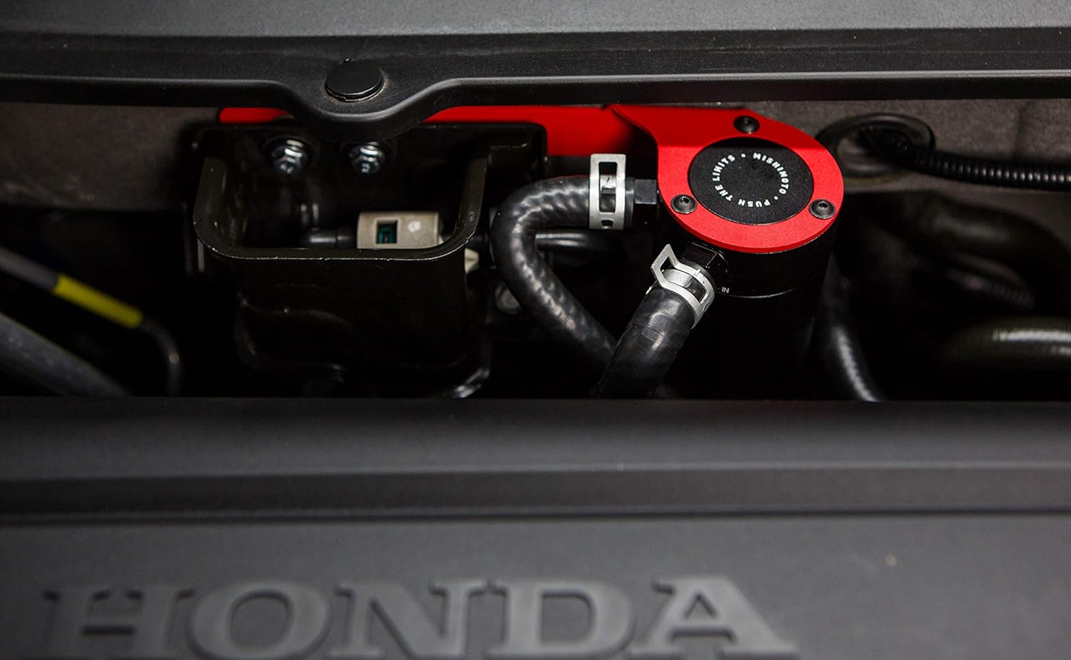 Mishimoto MMBCC-ACRD20-18PBERD Baffled Oil Catch Can Kit, PCV Fits Honda Accord 2.0T 2018 + Red