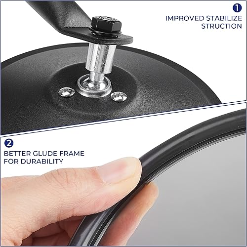 Miniatura 3 de Espejos mejorados para puertas compatibles con JK JKU TJ, espejos laterales redondos Wrangler sin puerta para puertas seguras fuera de conducción,