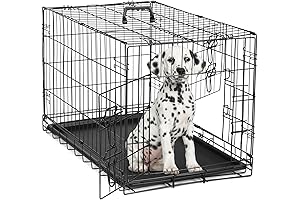 Dumos Dog Crate: Spacious Double Door Pet Kennel for Indoor, Outdoor, and Travel