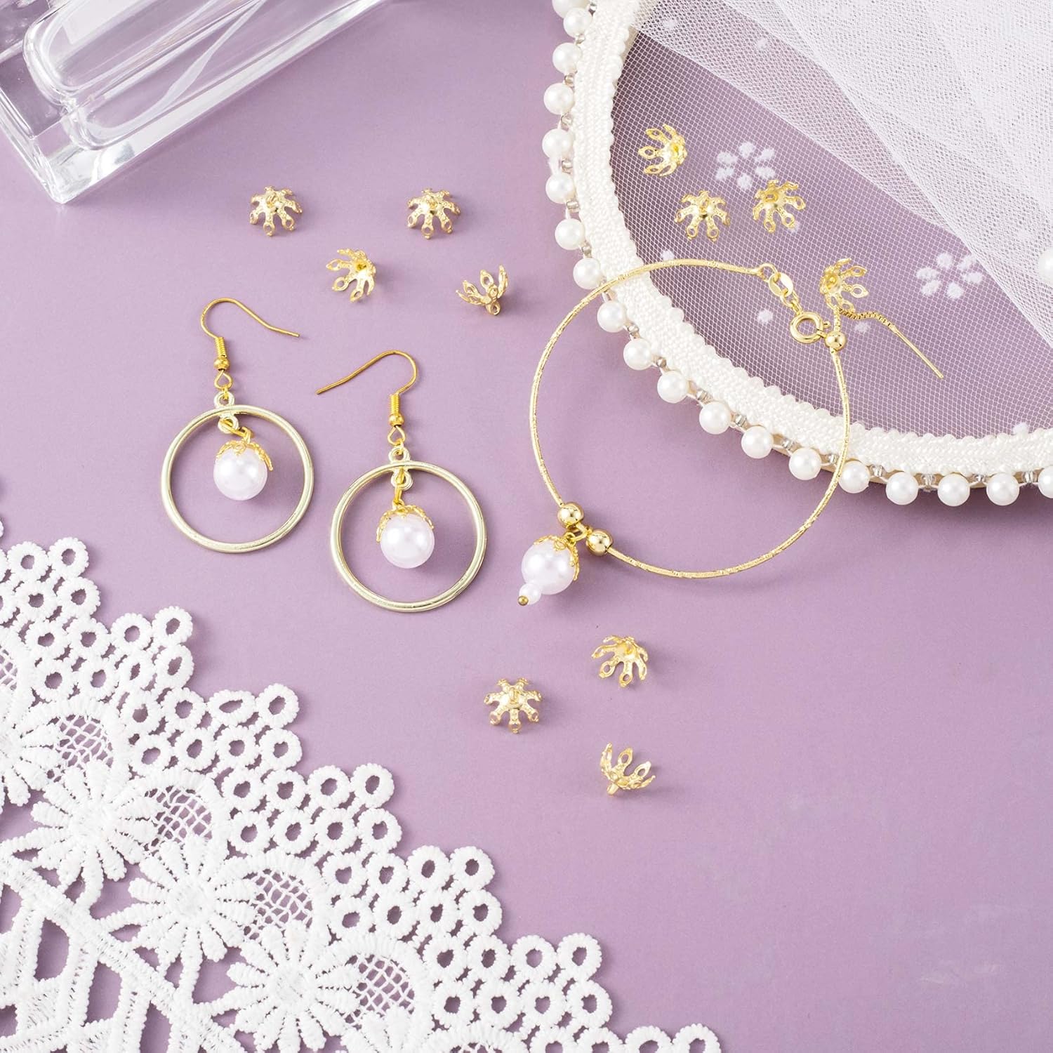 10pcs-5.5mm Tapas De Cuentas De Plata De Ley, Tapas De Cuentas De