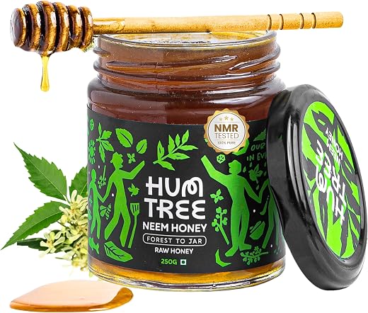 HUMTREE - Neem Wildflower Organic Honey Raw Unprocessed - 250gms | 100% Pure, NMR Tested, No adulteration | Natural Nectar...