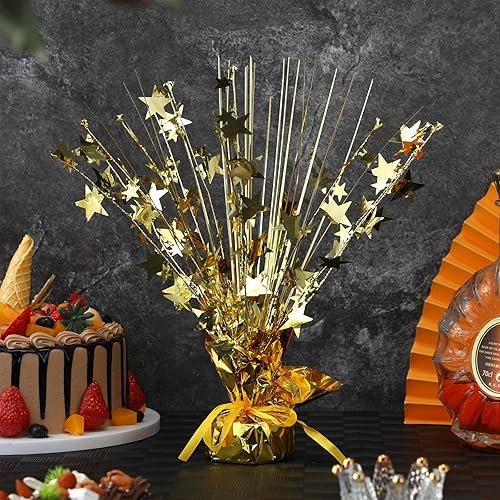 Miniatura 59 de Crowye 6 piezas de centro de mesa de aluminio metálico en aerosol para fiesta de Halloween, decoración de mesa de otoño con estrellas