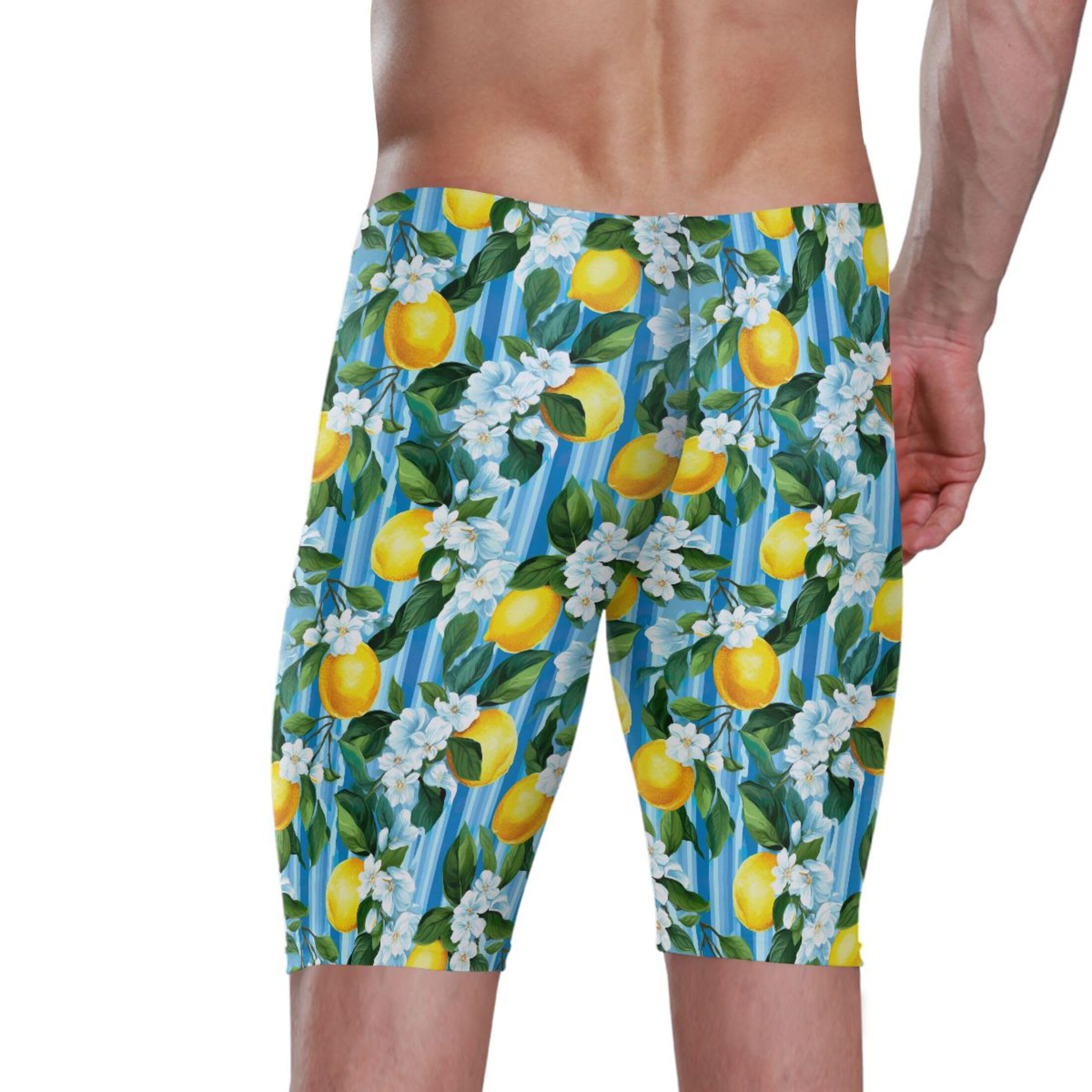 UMIRIKO Lemon Flowers Men's Swimsuit Swim Jammers L B0401752