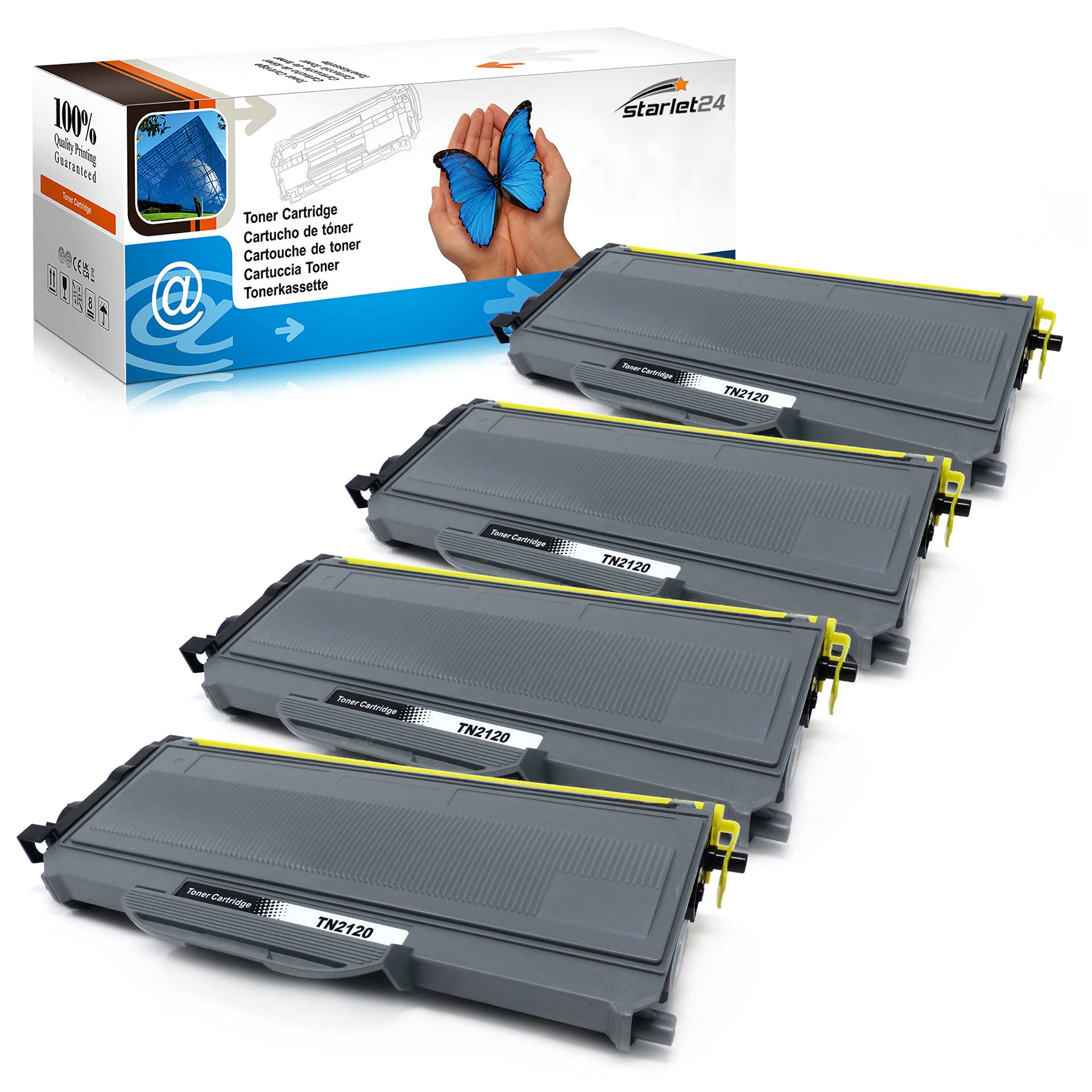 4X Kompatibler Toner für Brother ersetzt TN-2120 DCP-7030 DCP-7040 DCP-7045N HL-2140 HL-2150N HL-2170W HL-2170N MFC-7320 MFC-7320W MFC-7340 MFC-7440N MFC-7440W MFC-7840W