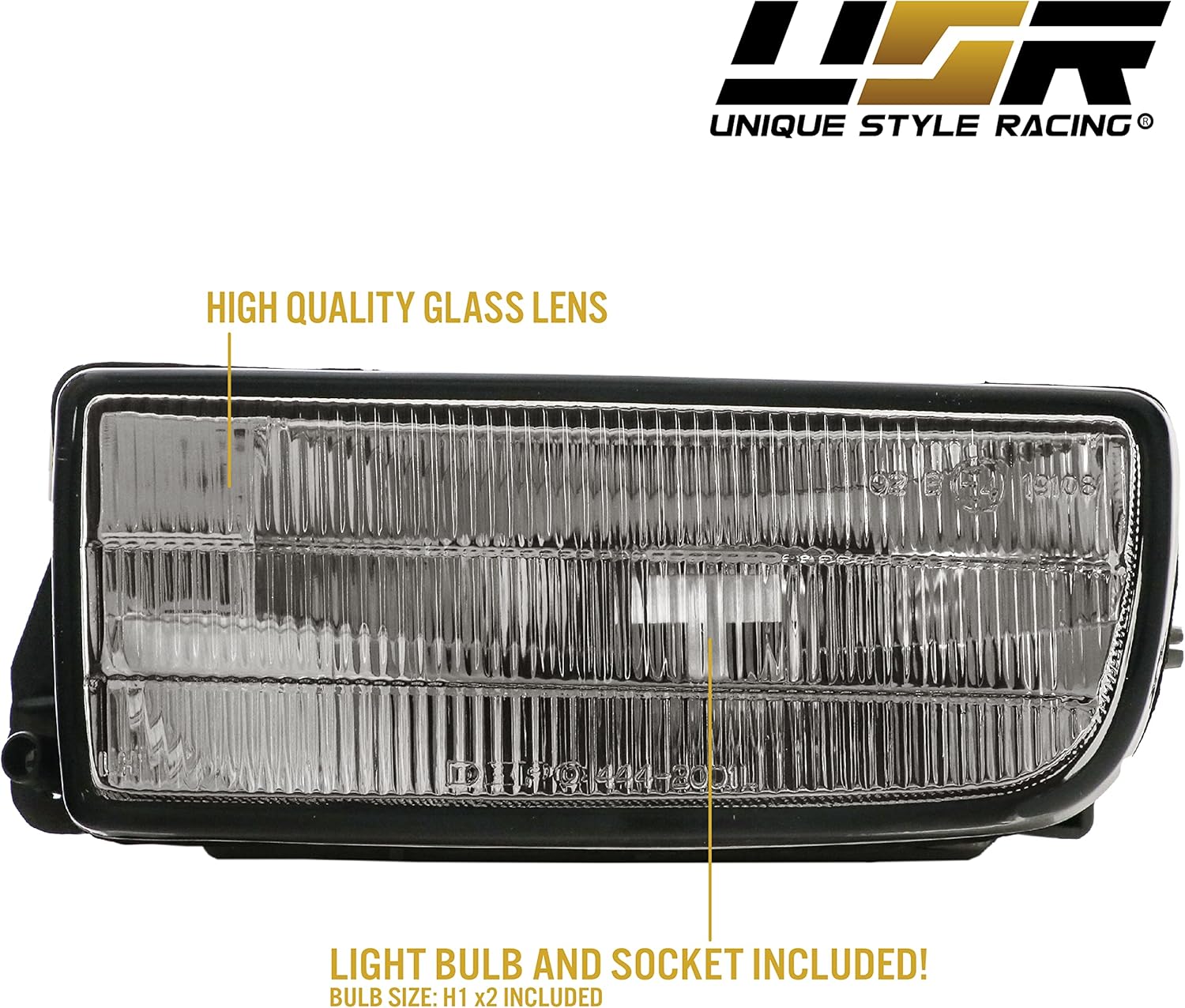 DEPO E36 Fog Lights - Stock Replacement Front Bumper Fog Lamps Assemblies Compatible with 1992-1999 BMW E36 3 Series 2D Coupe/Convertible/Hatchback/ 4D Sedan including M3 (Left + Right, w/ H1 Bulbs)