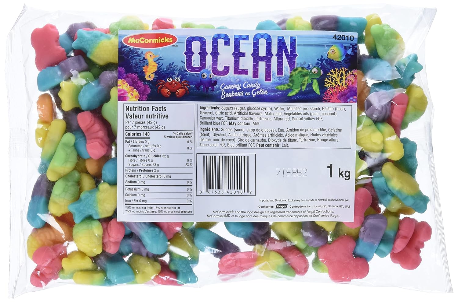 McCormicks Ocean Gummies, Bulk Candy, 1kg/35.3 oz., Bag, (Imported from Canada)