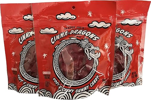 Trader Joe's Cinna-Dragons - Caramelos de gomita picante suave y masticable sabor a canela (paquete de 3) disponible en Yaxa Colombia