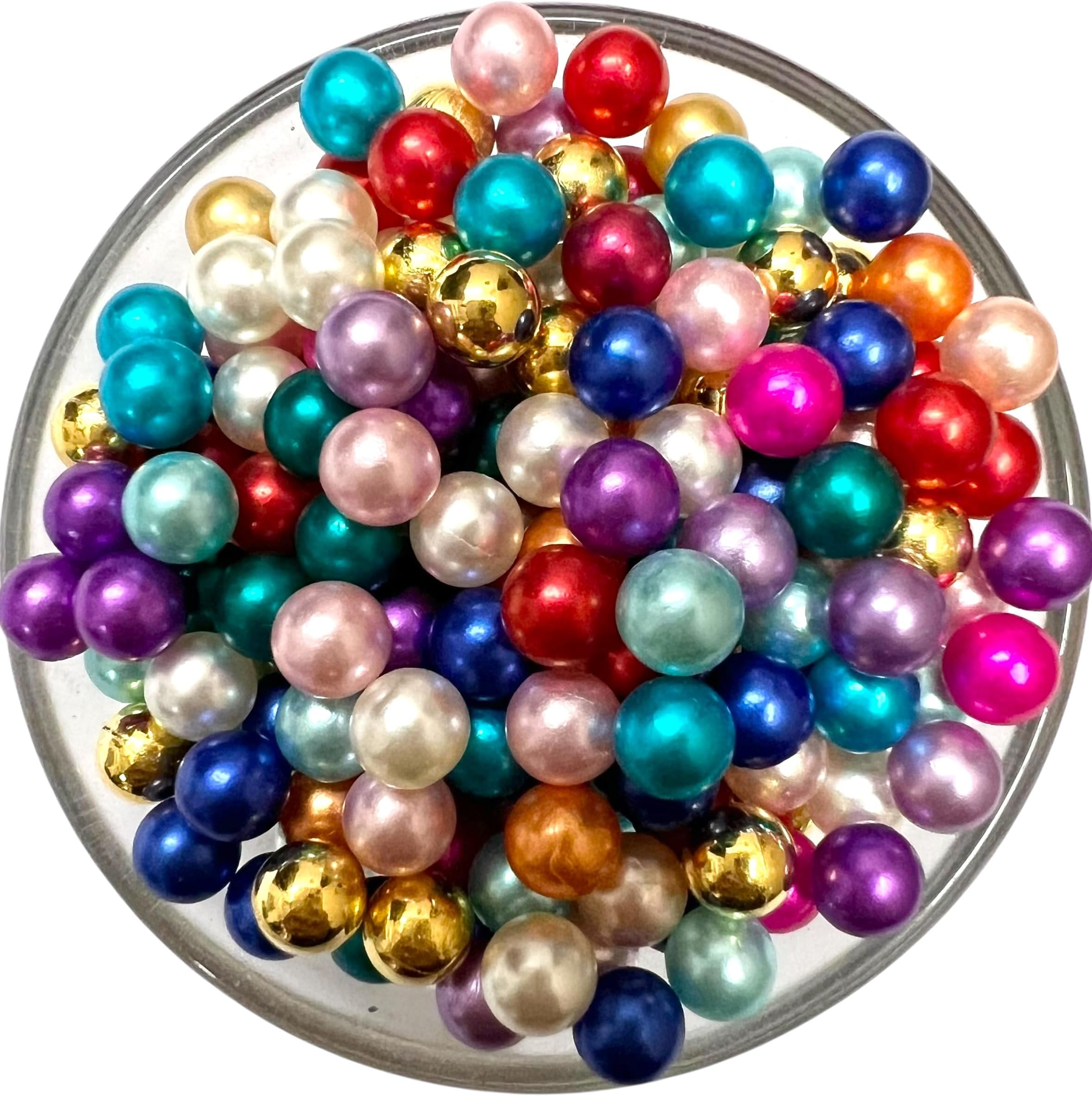500pcs No Hole Beads for Pearl Setting Machine – Multicolour Pack | Without Hole Beads for Jewellery Making, Aari Embroidery & Dress Embellishments