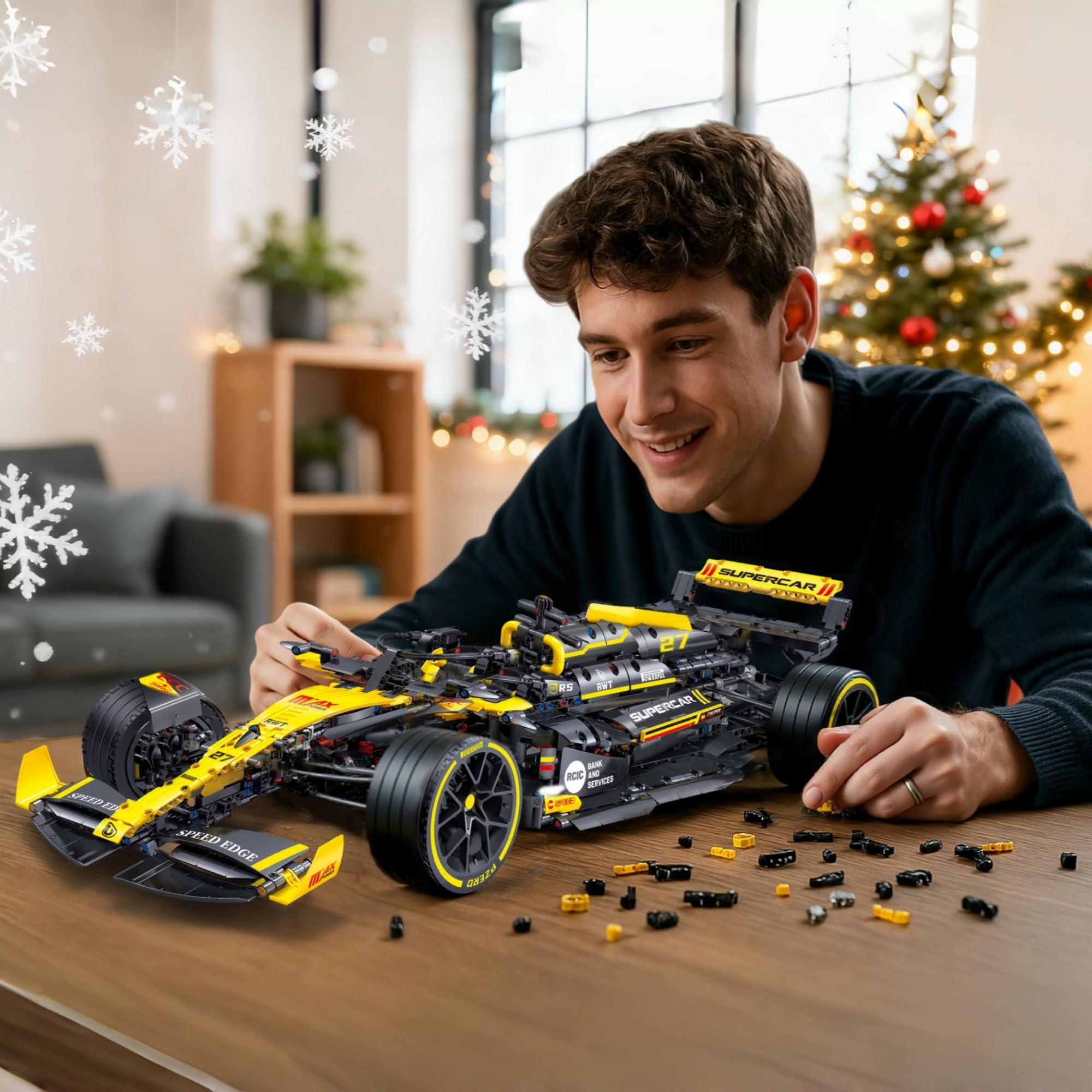 Technic F1 RS20 Racing Car Building Kit – 1:8 Scale Collectible Set for Adults, 1650+ PCS Display Model with Realistic Details – DIY Engineering Gift for F1 Fans, Home or Office Display