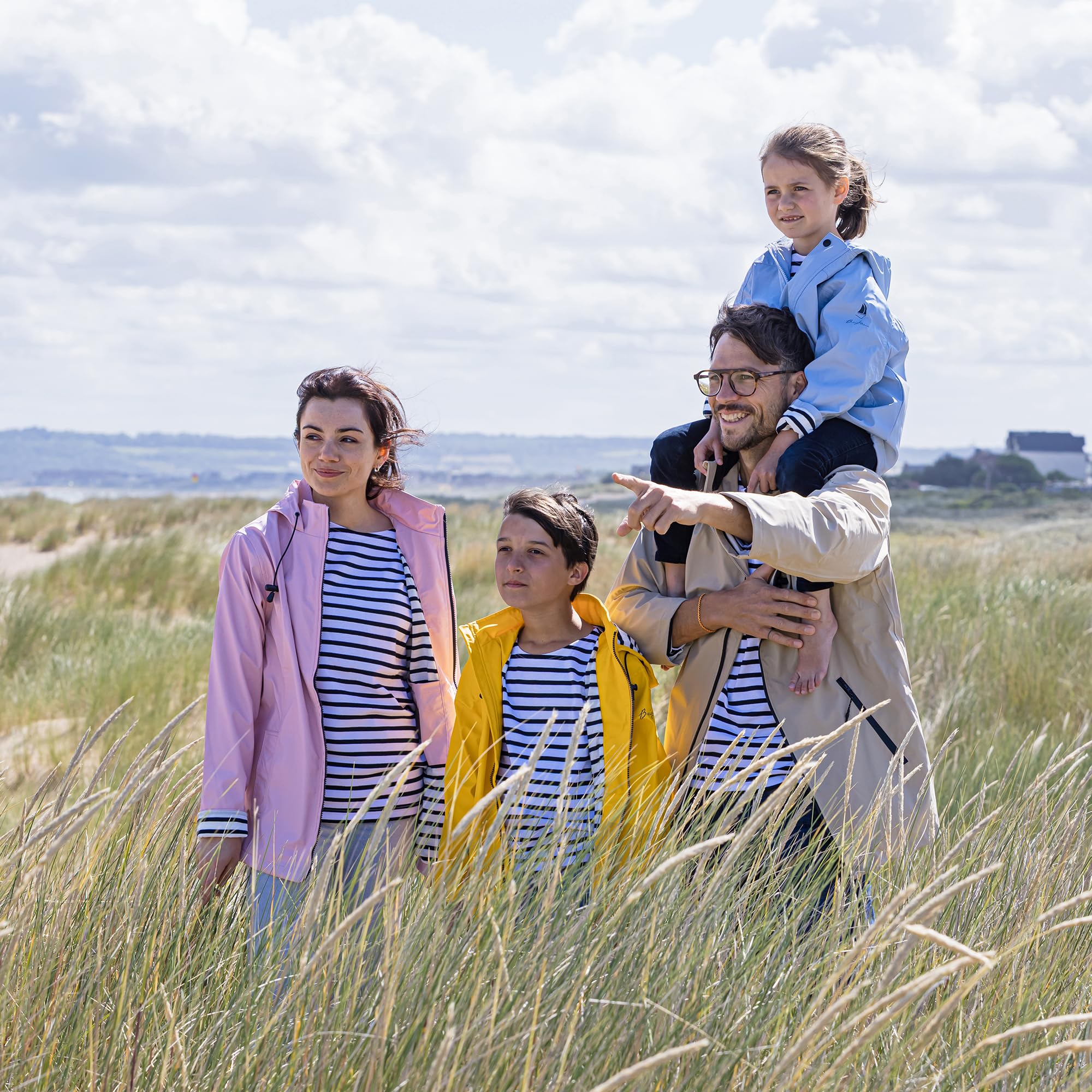Breizh Ocean - Ciré Femme Imperméable, du XS au 4XL, Création Française ERQUY - Coupe Vent avec Coupe Ajustée et Intérieur Rayé Style Marinière - Manteau Femme