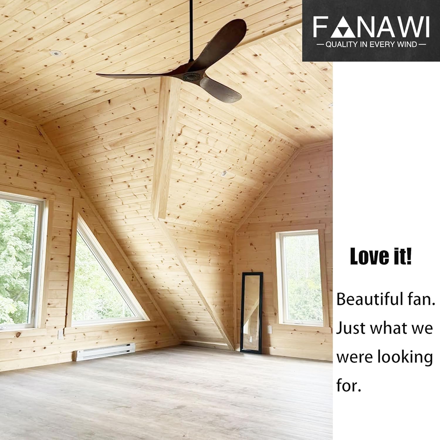 Ceiling Fan No Light, 70 Inch Modern Solid Wood Ceiling Fan with Remote, Quiet DC Motor, Flush Mount Low Profile Indoor or Covered Patio Ceiling Fan for Bedroom Living Room, Natrual Wood