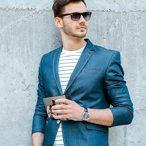 Miniatura 5 de Frienda Cartera de sublimación en blanco para hombres de piel sintética para transferencia de calor DIY Bifold tarjeta titular para regalos de