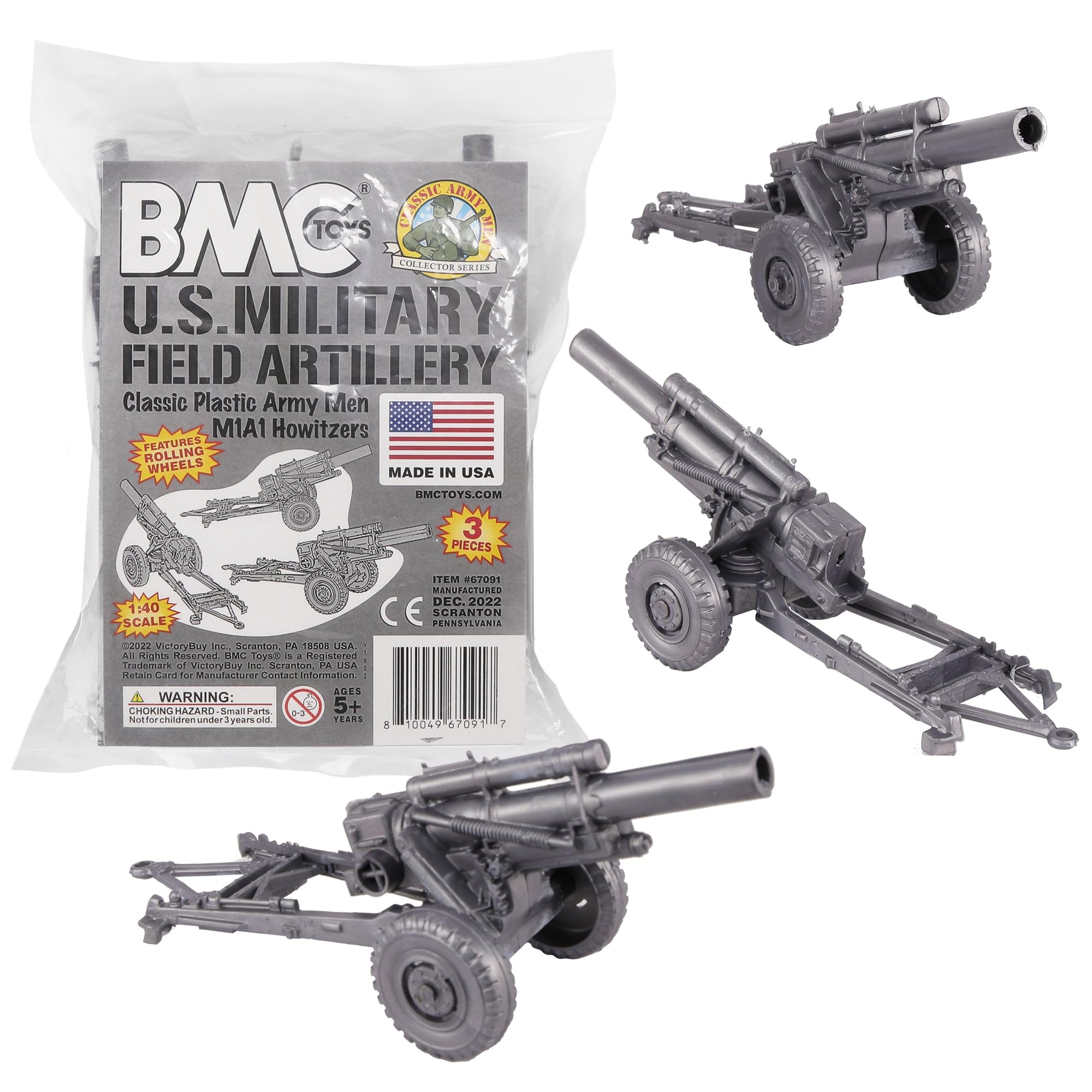 Amazon.com: BMC Classic Marx US Military HOWITZERS Silver-Gray 3pc