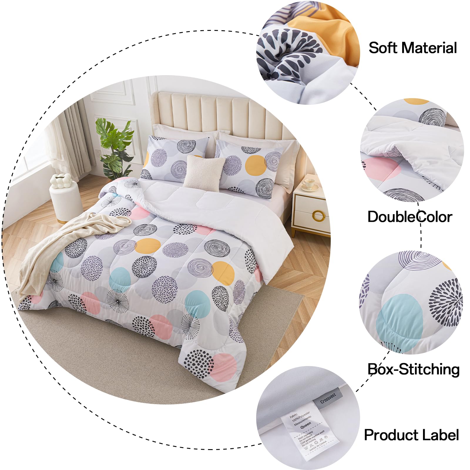 Queen Bedding Sets - Floral Comforter Set -5
