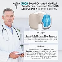 Vista 2 de ComfiLife - Cojín prémium de gel y espuma viscoelástica para silla de oficina, escritorio y asiento de automóvil, recomendado por doctores para Beige