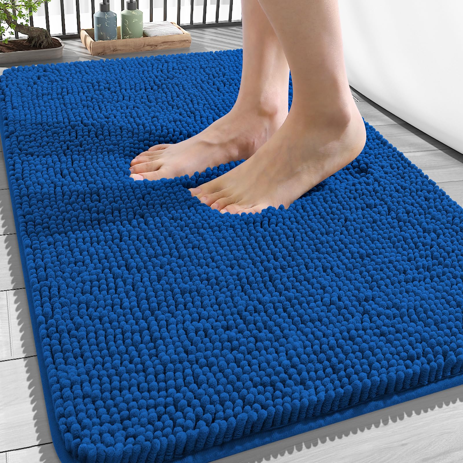 OLANLY Bathroom Rugs 34x21, Extra Soft Absorbent Chenille Bath Rugs