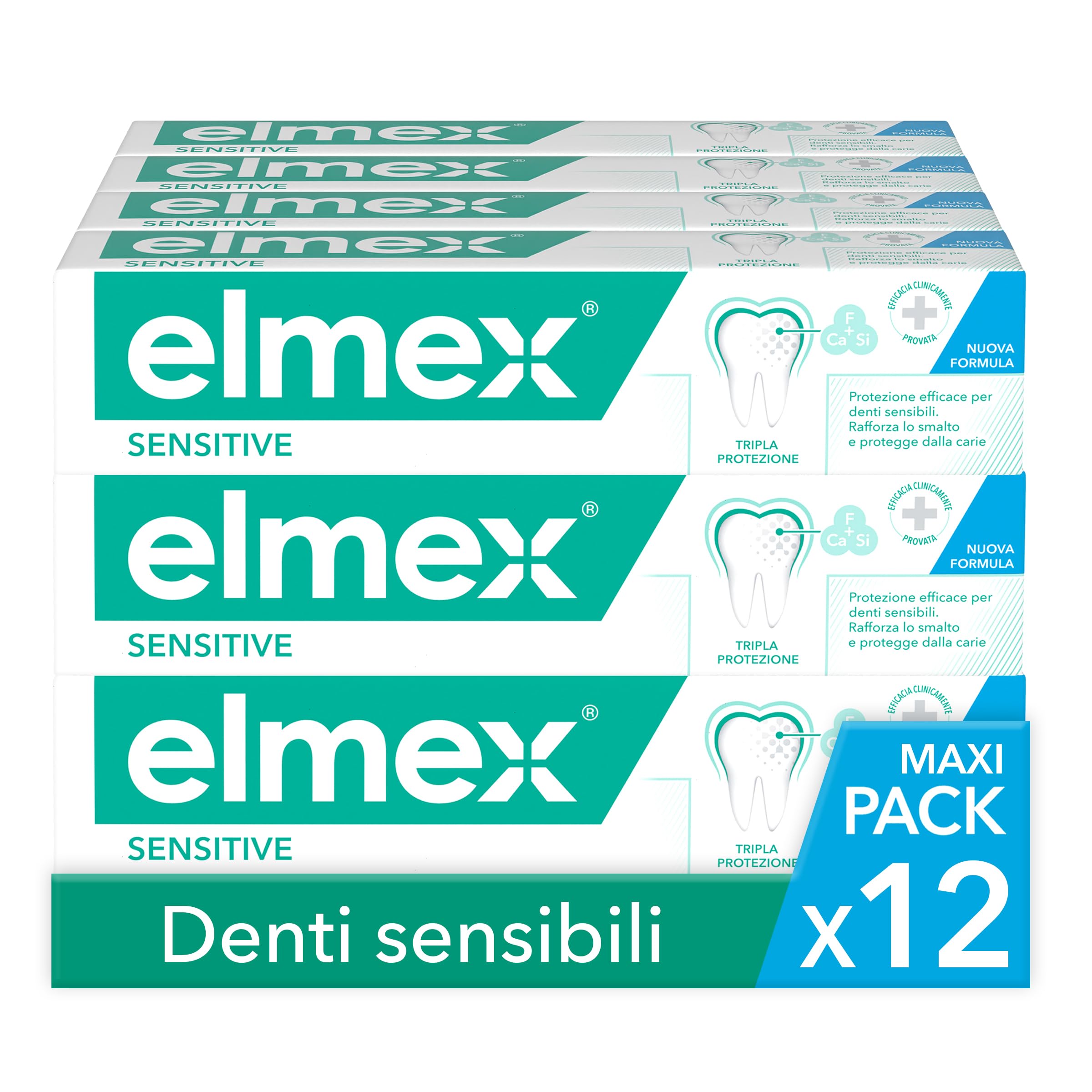 ELMEX Sensitive - Pasta de dientes sensibles (12 x 75 ml)