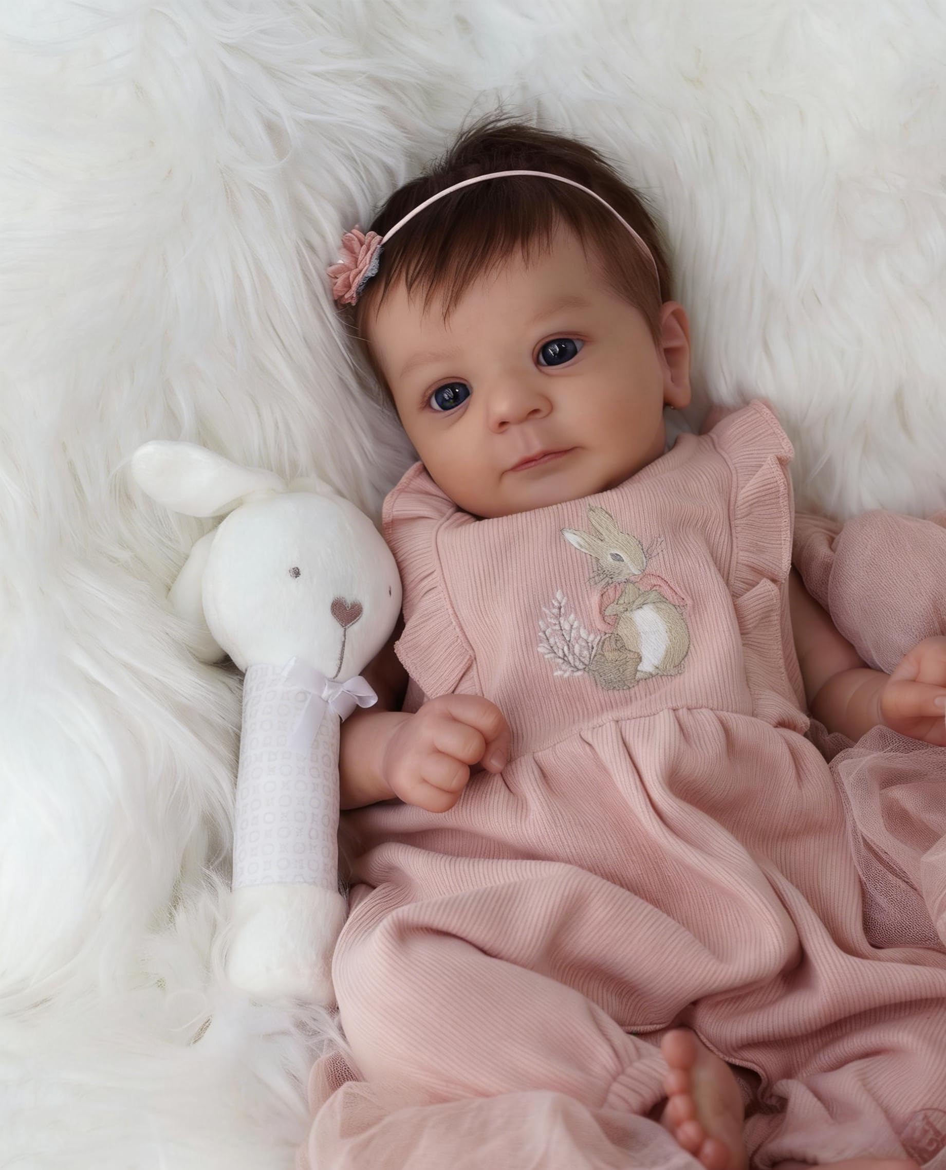 RXDOLL Realistyczne ręcznie robione lalki Reborn 45 cm, miękka tkanina winylowa, obciążona realistyczna lalka niemowlęca, która wygląda jak prawdziwe życie, lalka noworodka, zabawka, prezent