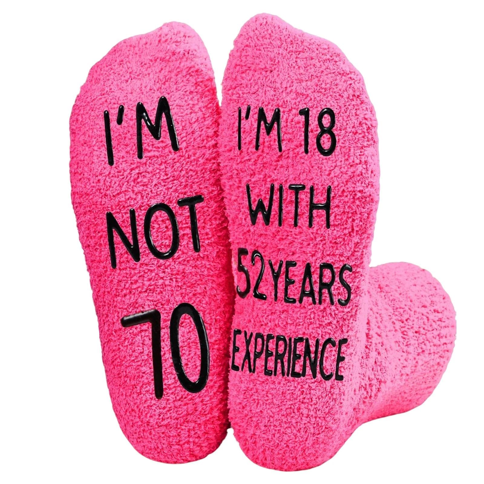 70th Birthday Gifts for Women, Funny Fluffy Socks 70th Birthday Gift Socks for 70 Year Old Woman Unique Mum Grandma Auntie Friend-image-8