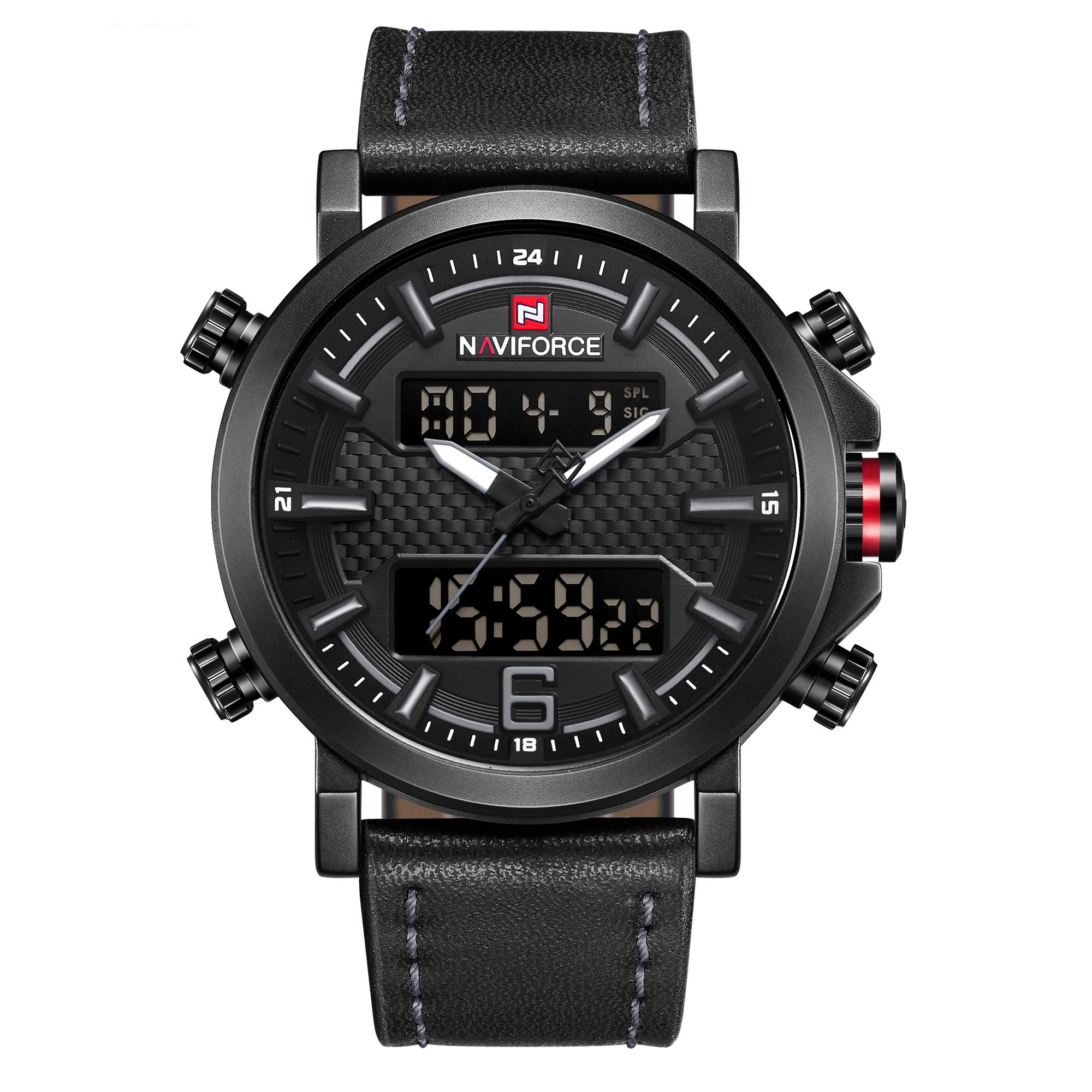 NAVIFORCE Analogue-Digital Mens Watch (Black Dial Black Colored Strap) (B07R1SKQ6D) Amazon Price History, Amazon Price Tracker
