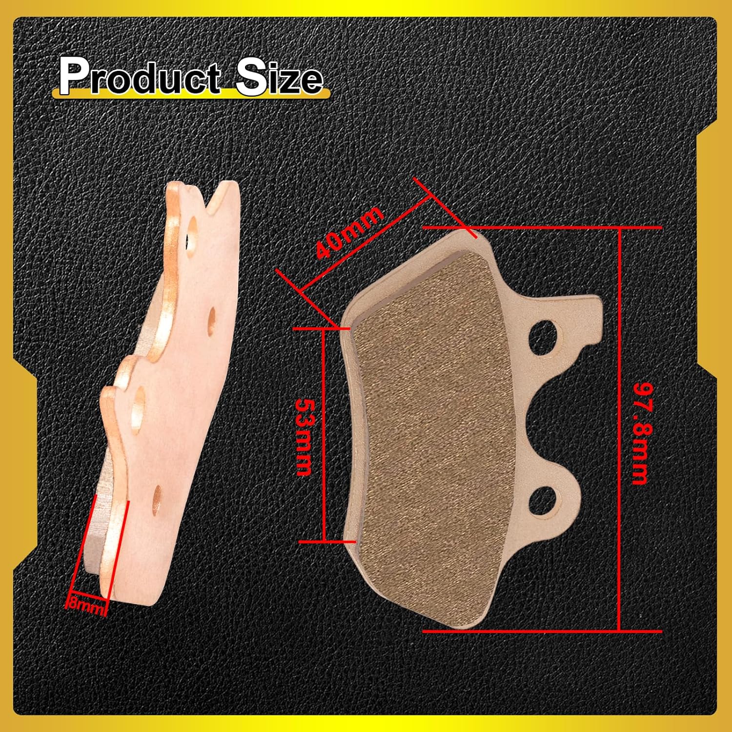 Sintered Disc Brake Pad For Harley Davidson 00-07 Dyna Series, Touring Series, Softail Series, 00-03 Sportster Series, 02-05 V-Rod (3 Set)