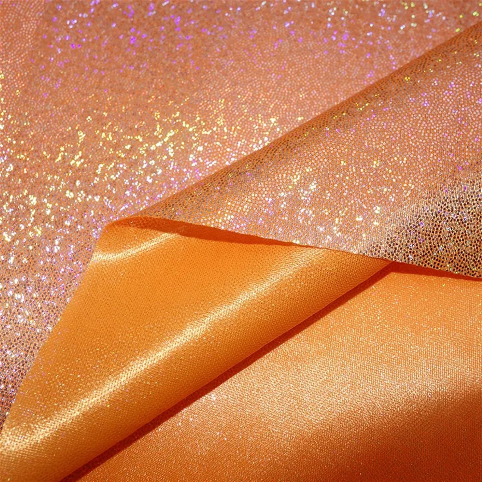 Glitter Metallic Fabric, Shiny Iridescent Holographic Polyester Fabric Various Sizes Wedding Party Doll Decor DIY(2,150CMx150CM)