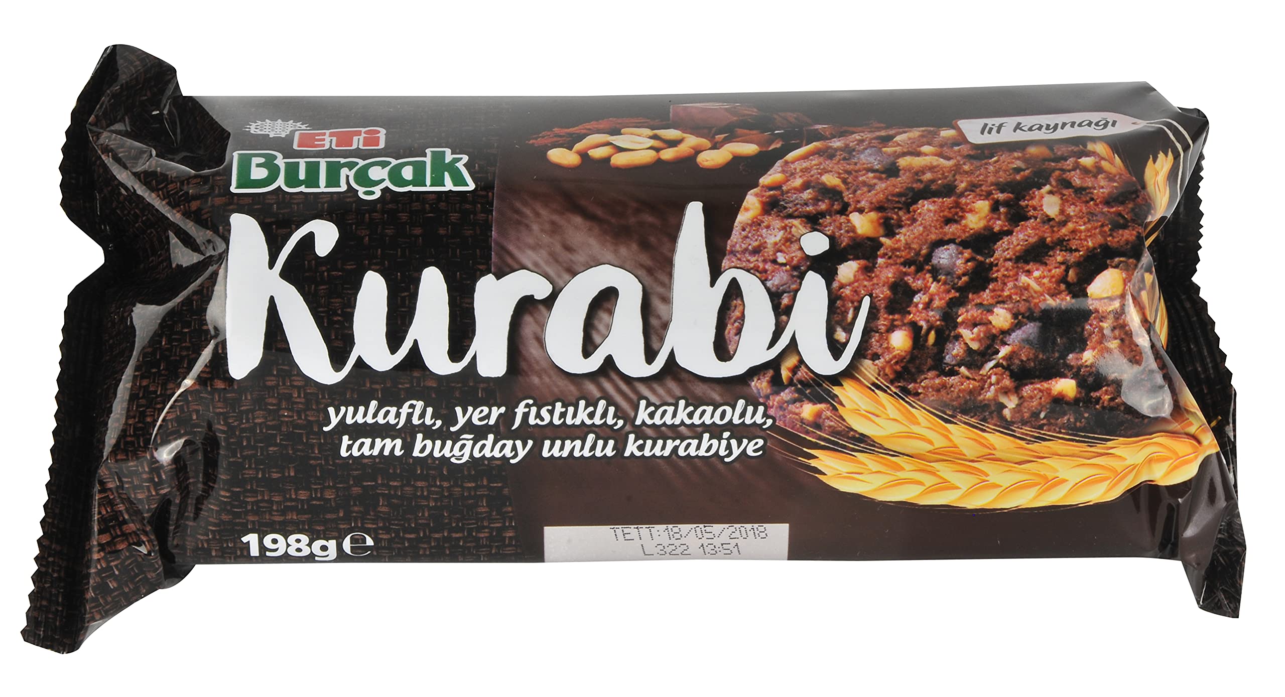 Eti Burçak (Oat, Pistachio, Cocoa, Whole Wheat) Cookies, Cookies, Turkish Biscuit By Meat 200 Gr 3.5 Oz