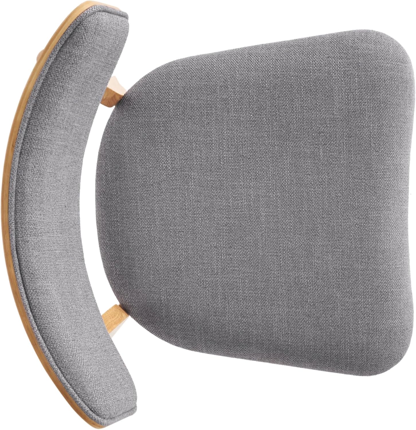 Dining Chairs Set of 2, Mid-Century Modern Upholstered Armless Chair w/Seat Cushion, Padded Backrest, Oak/Dark Grey