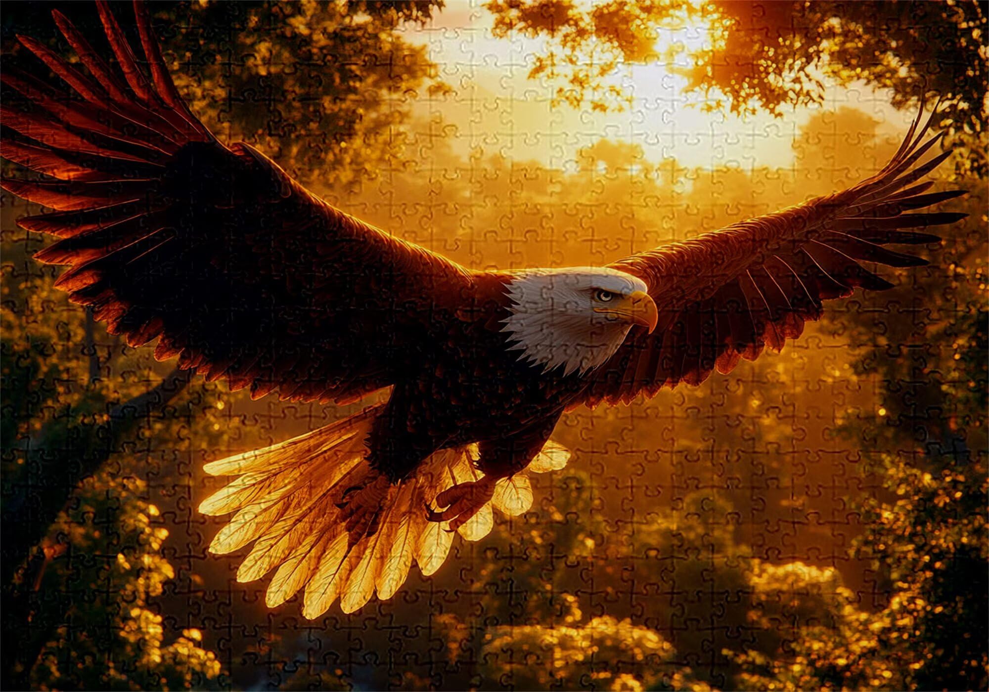 Puzzle 5000 elementów orzeł puzzle dla dorosłych las 156 x 105 cm unikalne rzemiosło klasyczne 3D drewniana układanka do rodzinnych gier aktywnych, układanka do samodzielnego wykonania nawet do