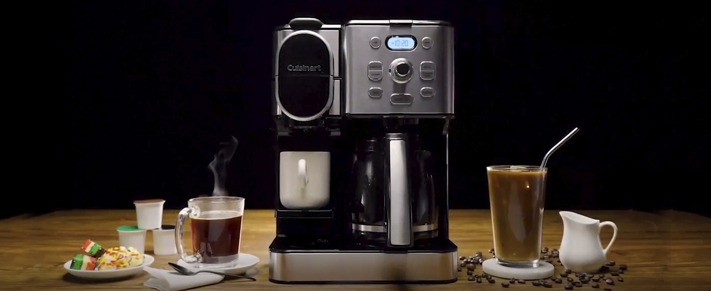 Amazon.com: Cuisinart 12-Cup Coffee Maker, Single-Serve Brewer Glass  Carafe, Automatic Hot & Iced Coffee Machine, Brew Strength Control and  Pause, SS-16, Stainless Steel: Home & Kitchen