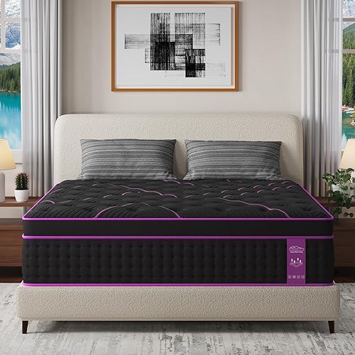 Hybrid Mattress, 12/14 Inch Medium Firm, Memory Foam & Pocket Springs with Motion Isolation and Edge Support, Bed in a Box (14 Inch-Medium Firm, Queen)