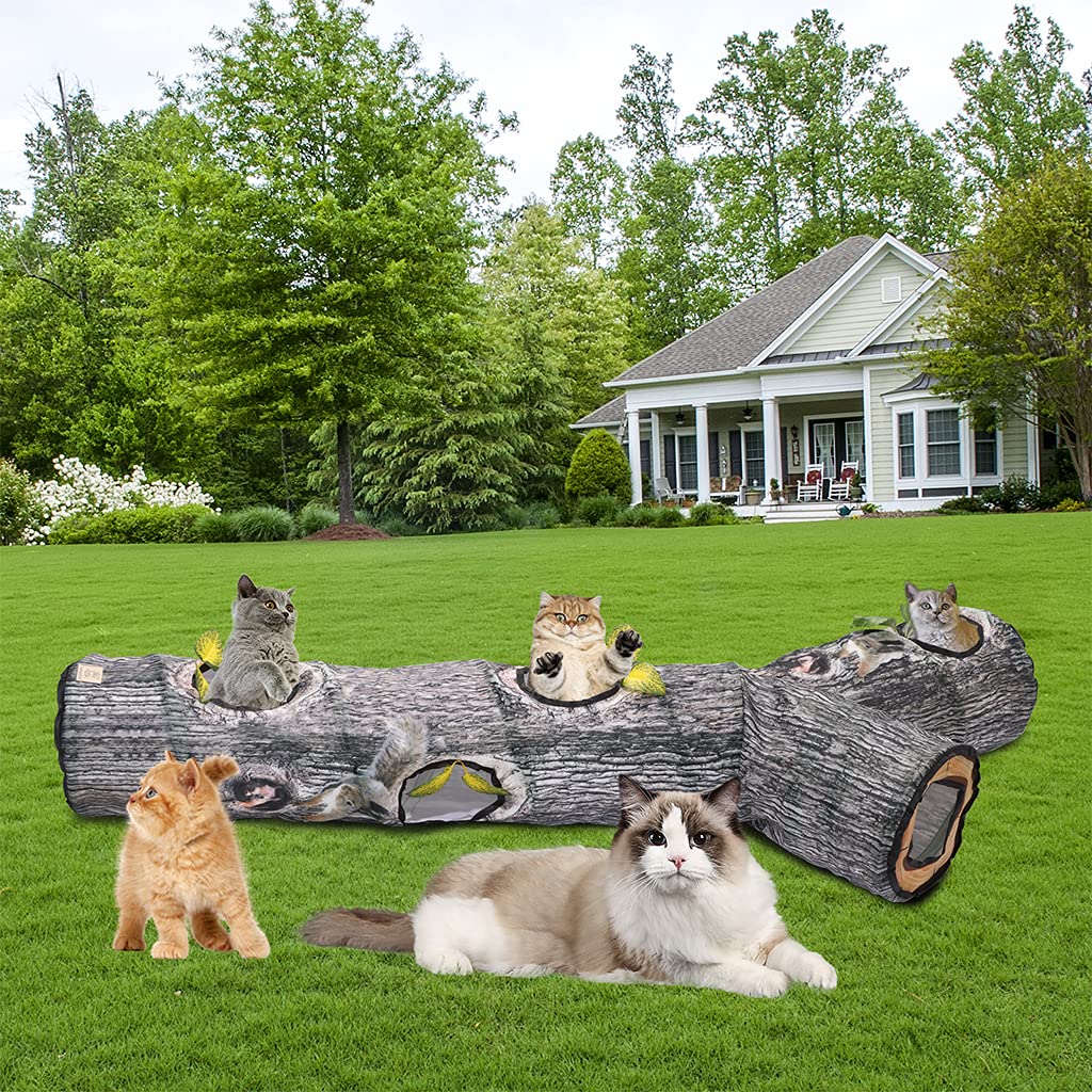 Katzenspielzeug,3-Wege Katzentunnel,Faltbar Katze Spieltunnel,Interactive Tunnel Tube Für Kätzchen, Welpen, Kaninchen, Kleine Hunde,150x65x25cm