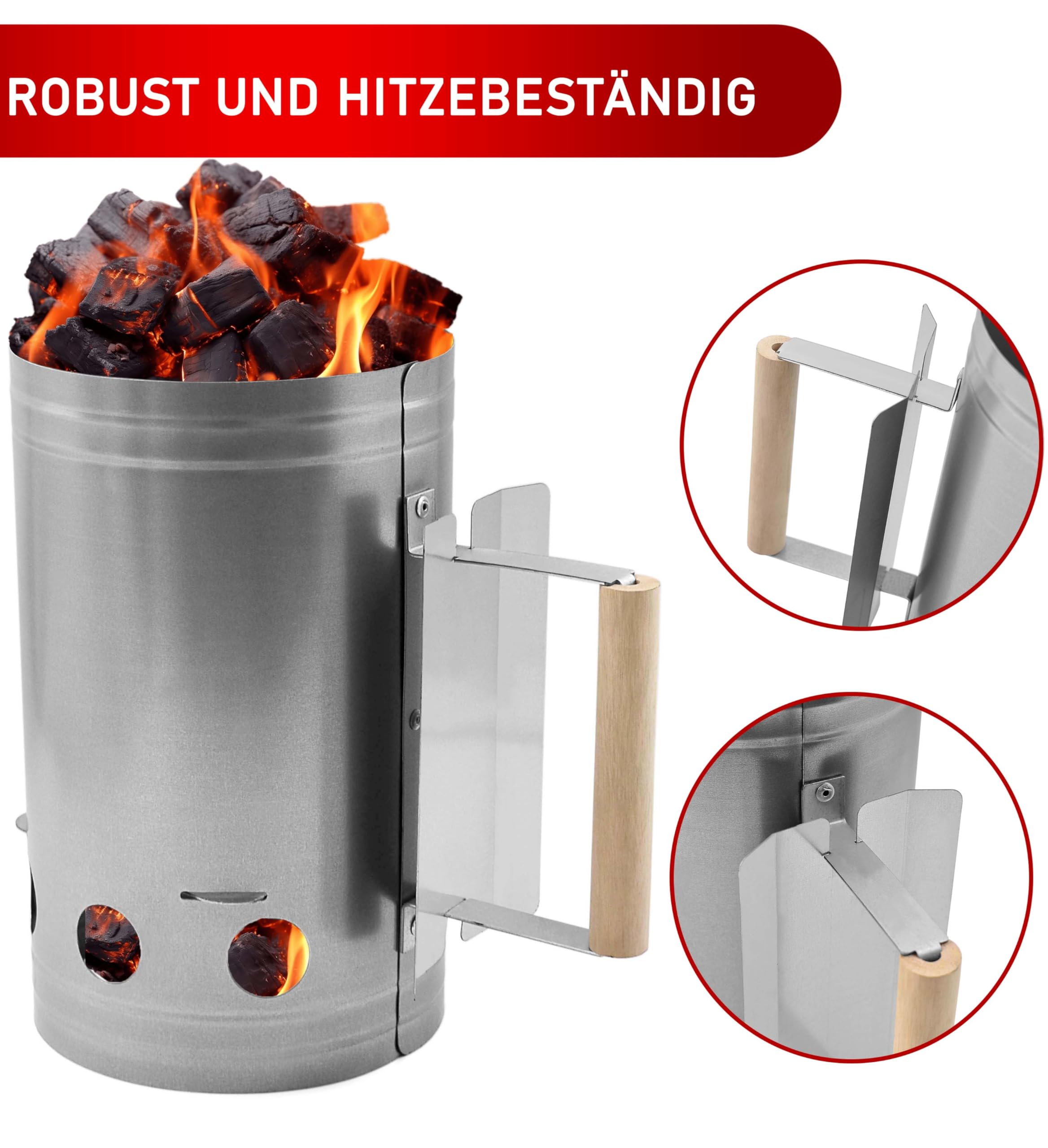 Kohlestarter Bambelaa! Accendifuoco Per Griglia: Accendi Il Carbone Velocemente, 28cm - Foto 3