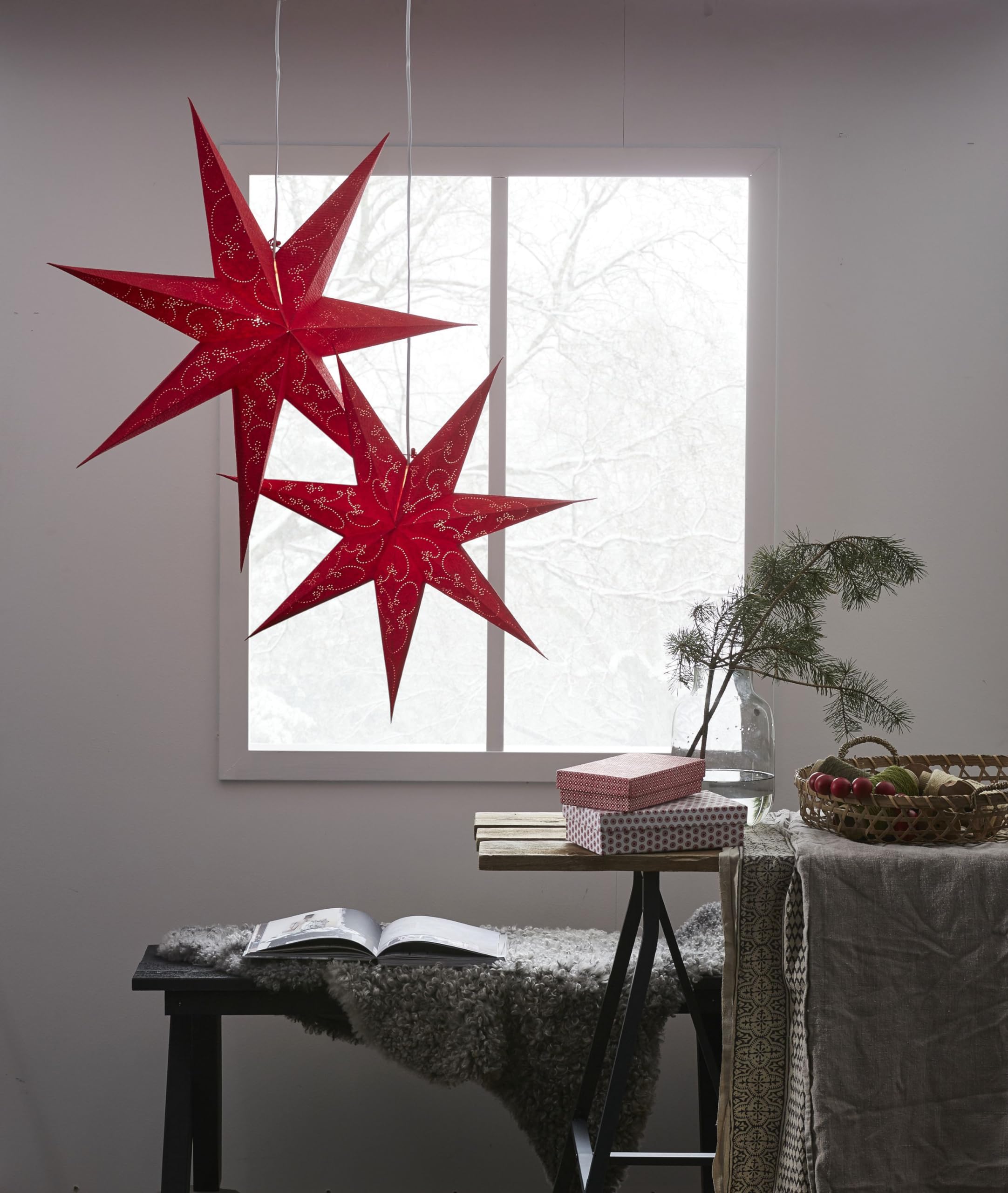 Star 501-19 Decorus Etoile De Papier, Rouge, 1.5 X 6.3 X 6.3 Cm