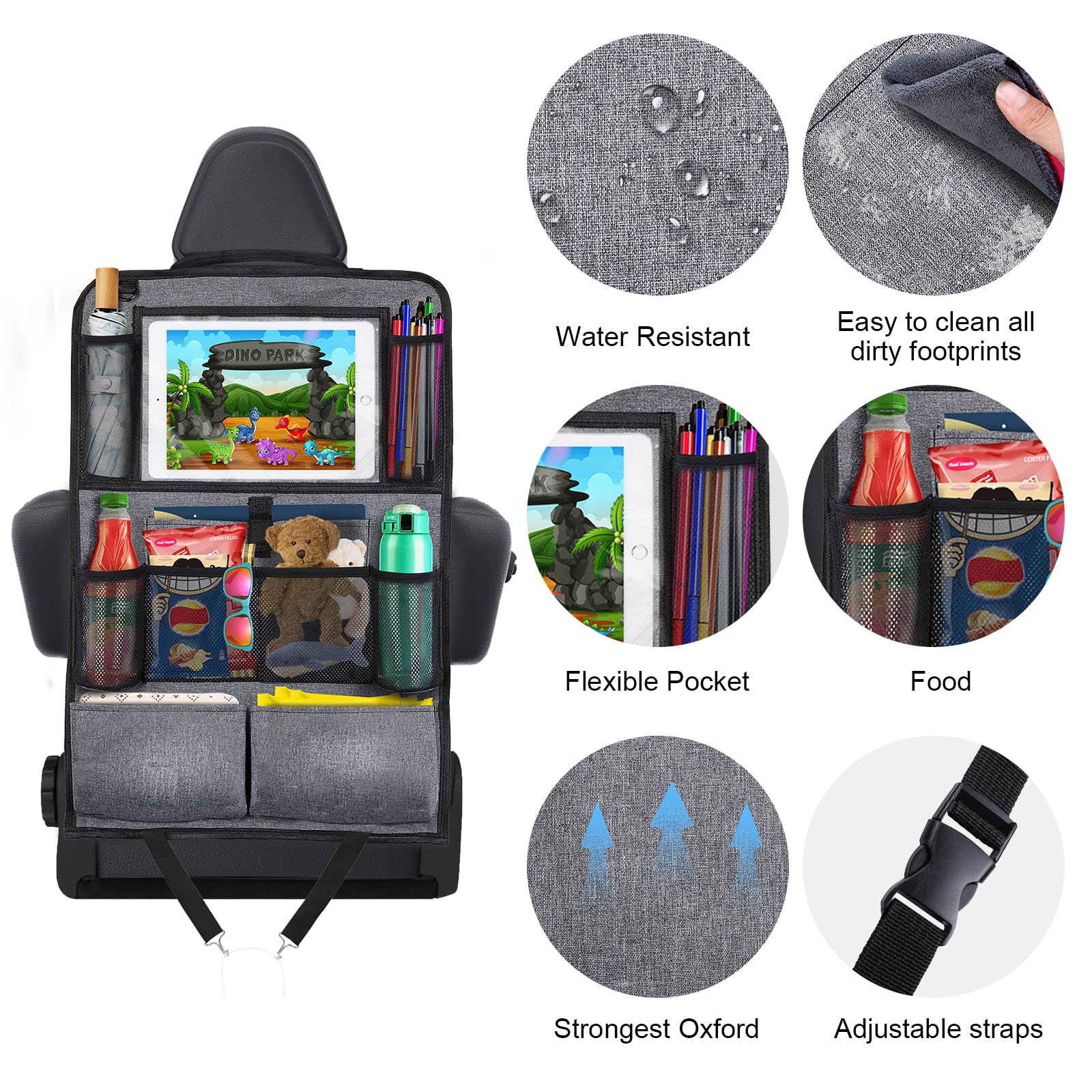 CheekyBoo Organizer Auto Per Sedile Posteriore – Con Supporto Tablet Touch 10.1