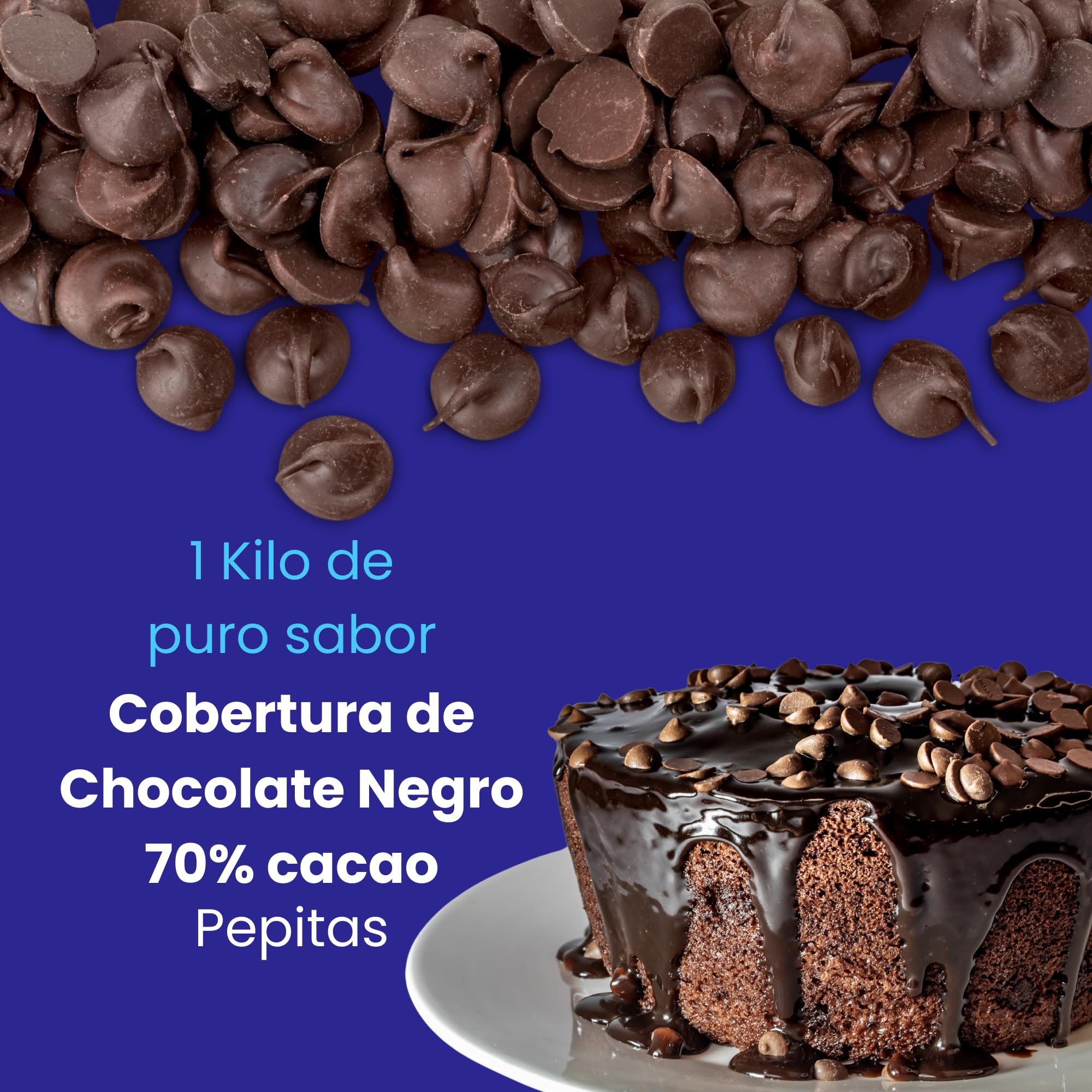 Marcos Tonda Pepitas De Chocolate Negro 70% 1000g Chocolate Chips Originales