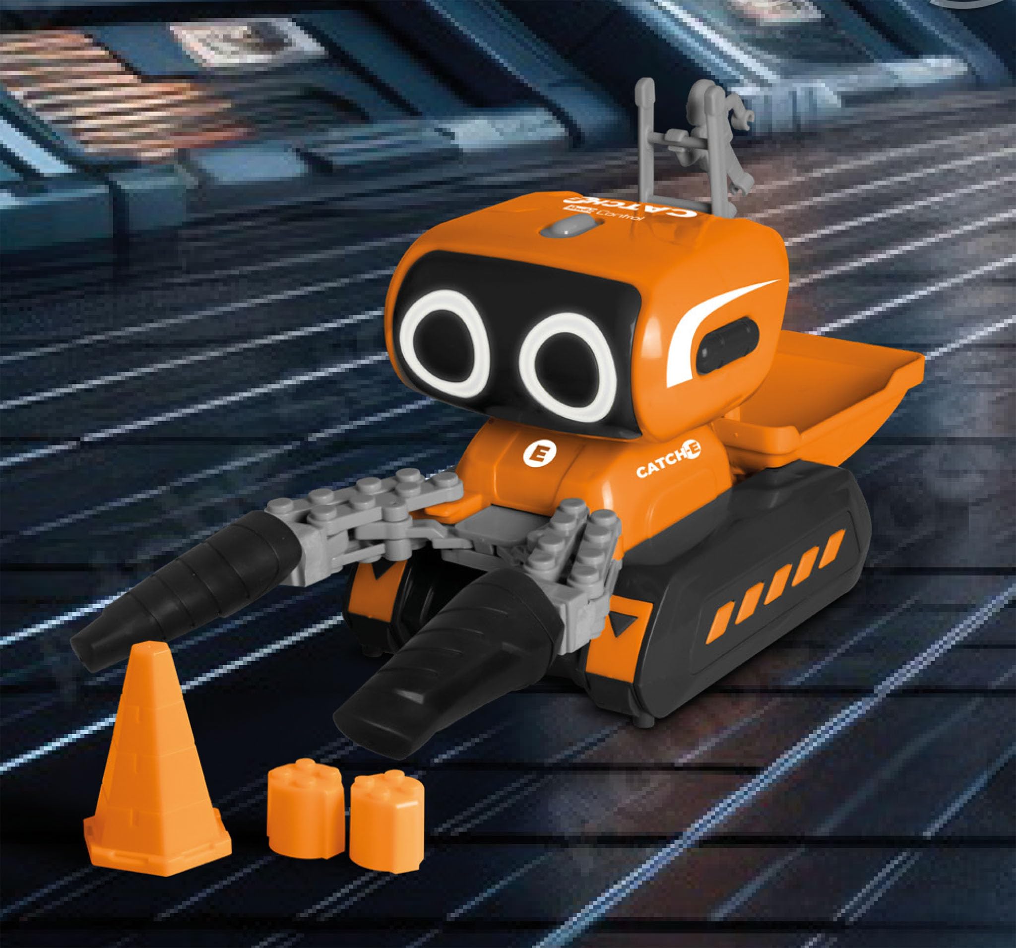 Revell Sterowanie 24701 RC Robot Catch-E I Programowalne funkcje I Światła LED i dźwięki I z precyzyjną kontrolą podczerwieni I 25 cm długości