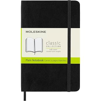 Moleskine Notebook, Pocket, A6, Blank, Soft Cover, Black