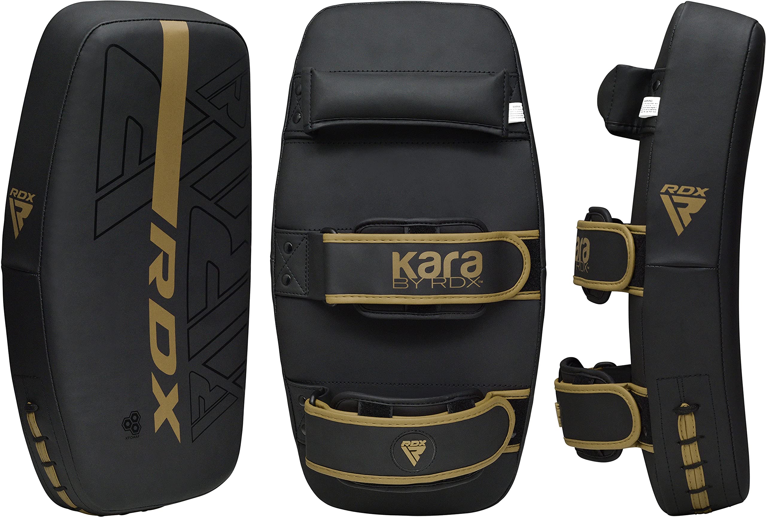 RDX Pao Boxe Thai Incurvé Bouclier de Frappe Kick boxing, MuayThai Poignée Solide, Strike Shield Pad Maya Hide Cuir Pattes d'ours pour MMA Entraînement, Arts Martiaux, Taekwondo, Sports de Combat NOIR