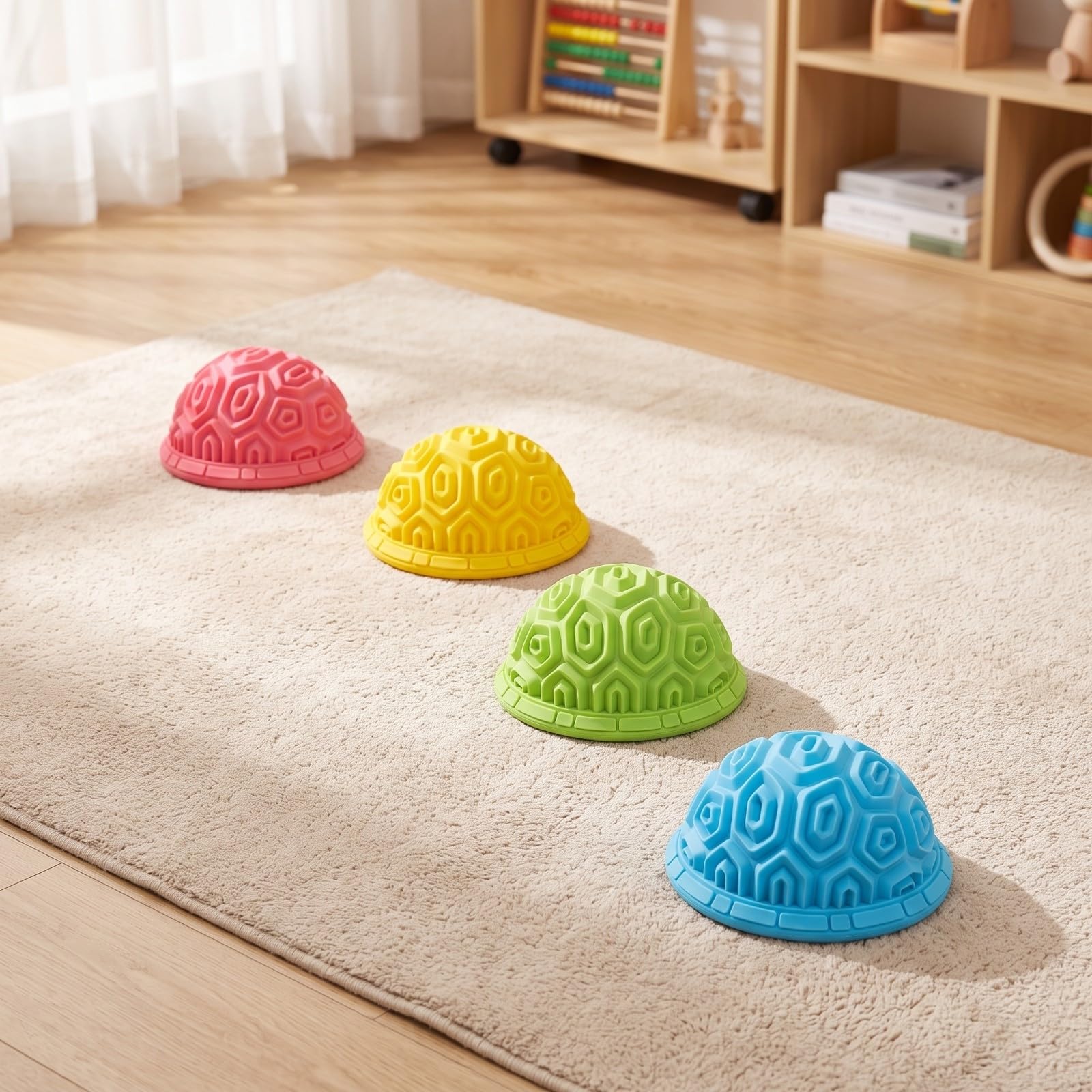 Gralara 4 Pezzi di Equilibrio Tattile Base Antiscivolo Sicura, Cupole di Equilibrio per Bambini, Motorio, Pietra a Mezza, Casa, bambini piccoli