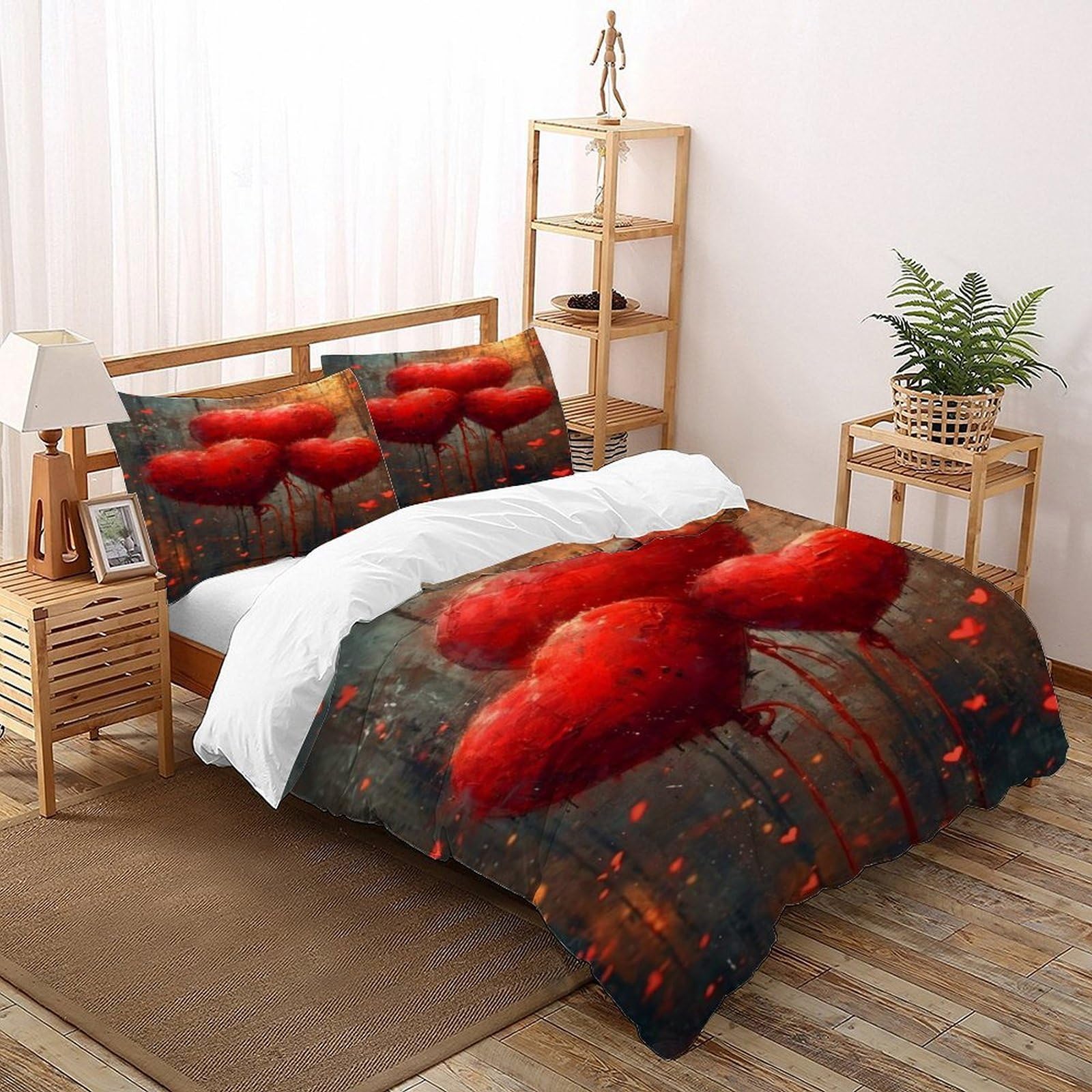 Housse de couette gothique 3D super king 260x220 parure de lit microfibre avec taie d'oreiller