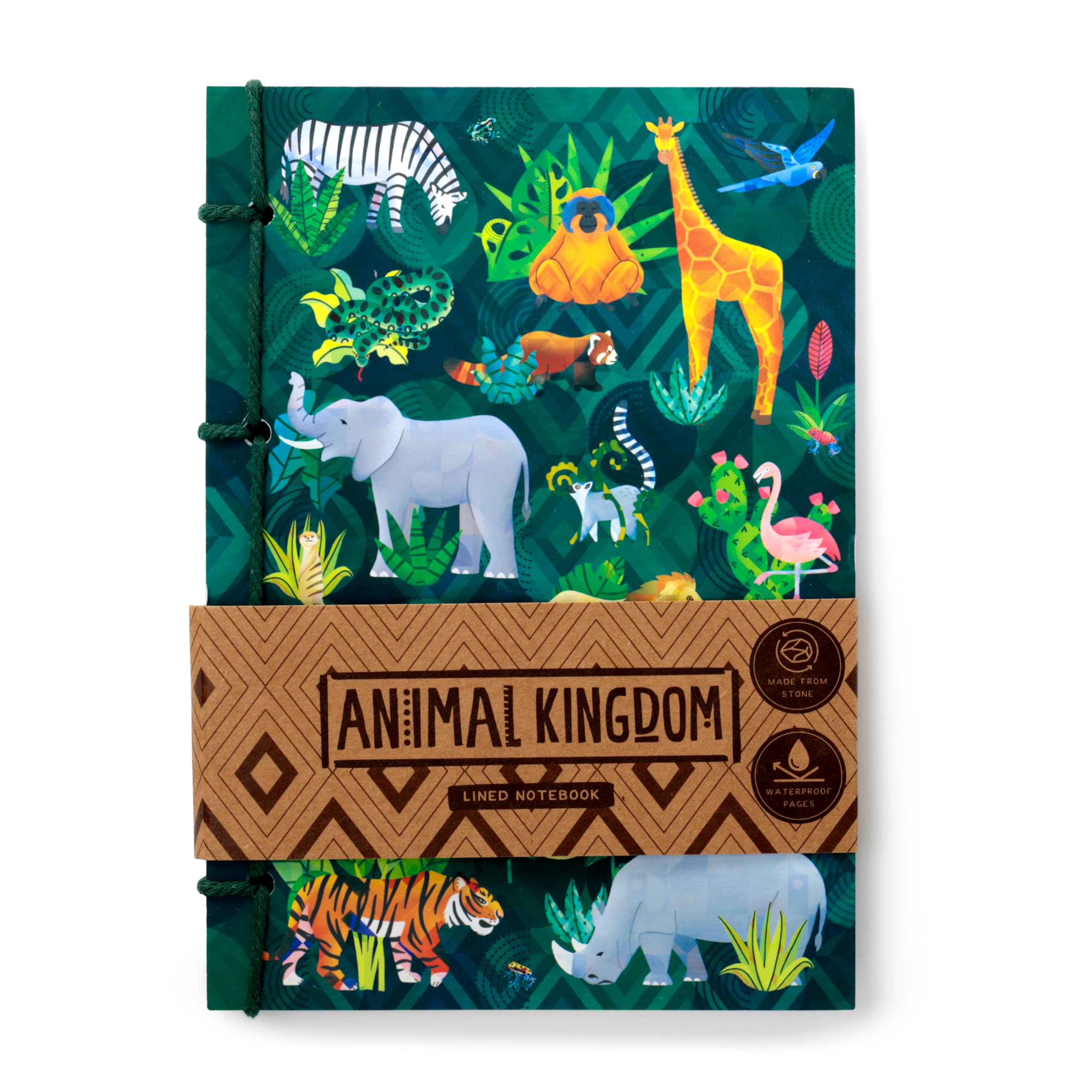 Puckator Animal Kingdom Stone Paper A5 Notebook - School Teacher Student Homework Study Planner Notepad - Collage University Essentials Journals Planners - Jotter Uni Gifts Stationery Supplies